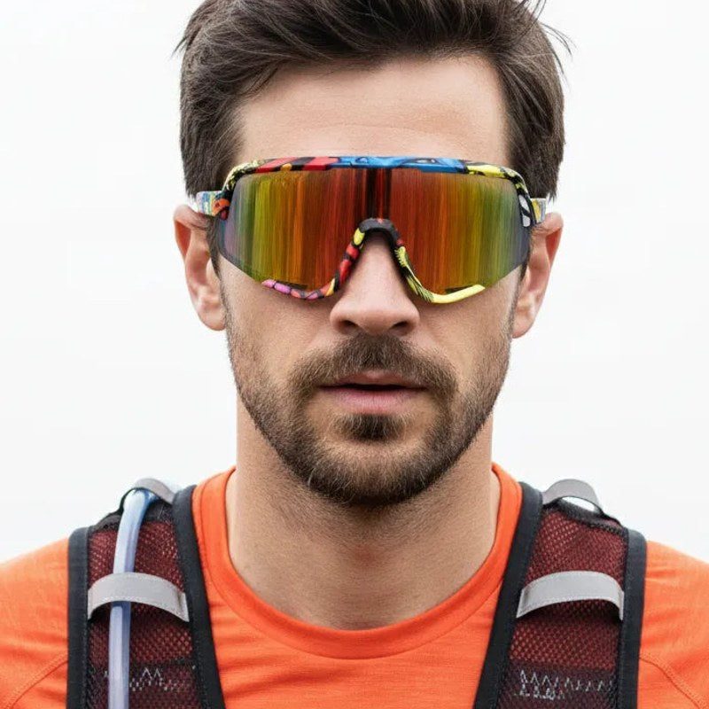 Nexis Multi Colour/Texture Large Full Rim Shield Sports Sunglasses for Men & Women — Hashtag Eyewears