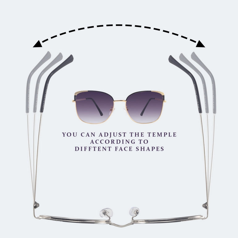 Hashtag Exclusive Square Sunglasses for Women - B80-682 Purple