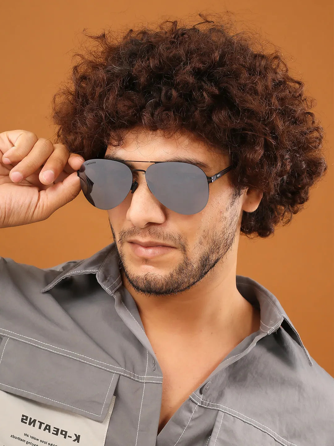 Aurion | Black Medium Full Rim Aviator Sunglasses for Men [Polarized]