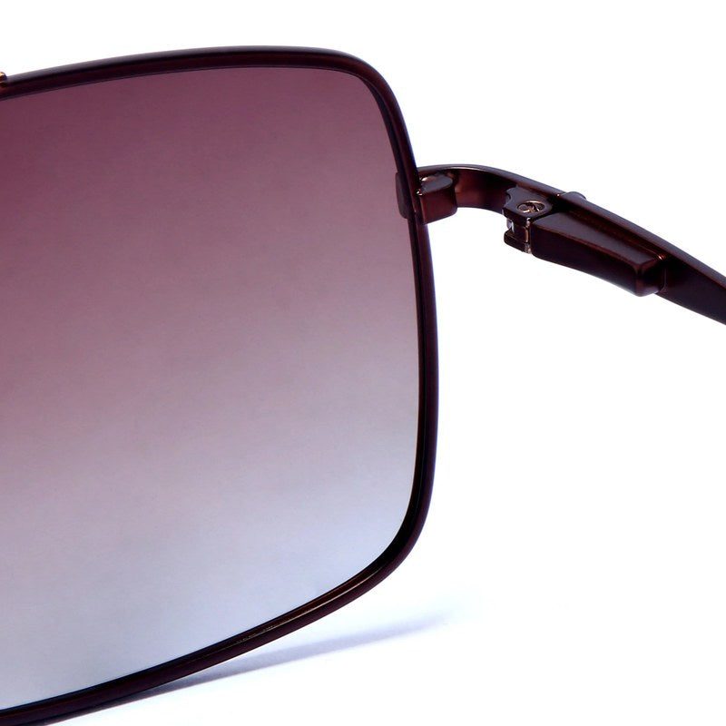 Kynra | Gradient Brown Large Full Rim Aviator Sunglasses for Men & Women [Polarized]