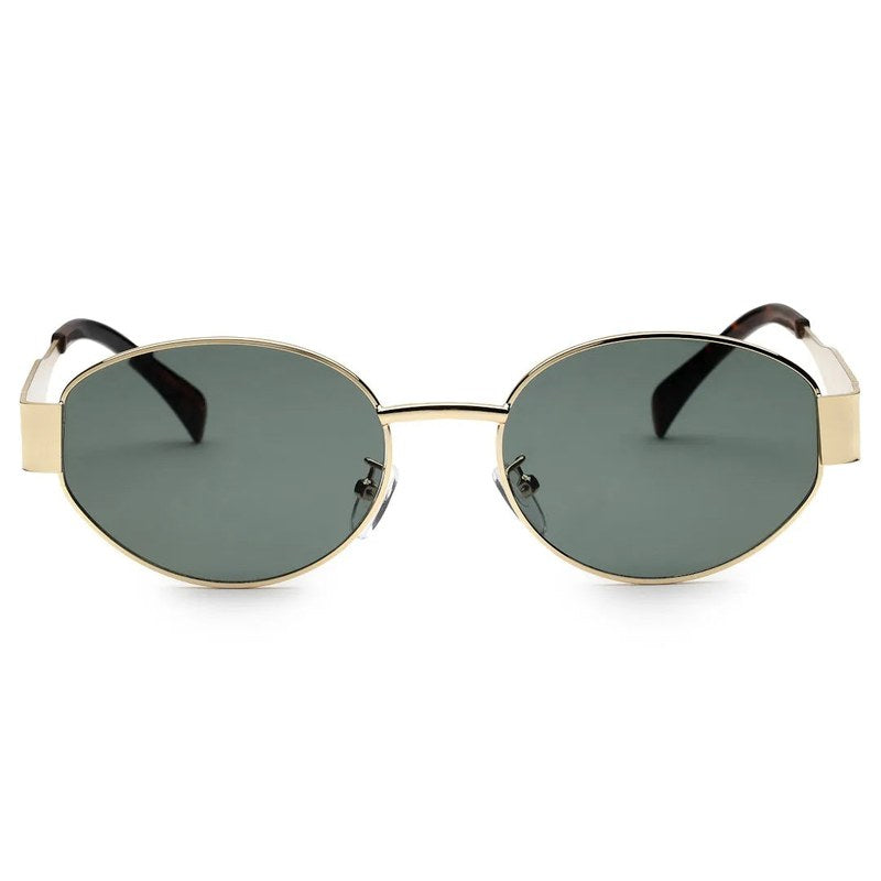 Ivory | Green Medium Full Rim Oval Sunglasses for Women [UV-protected]