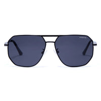 Sion Silver & Black Medium Full Rim Haxagonal Sunglasses for Men & Women — Hashtag Eyewears