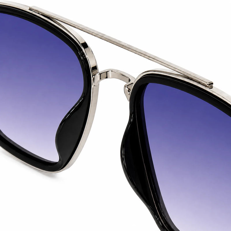 Reeon | Gradient Grey Medium Full Rim Square Sunglasses for Men [UV-protected]