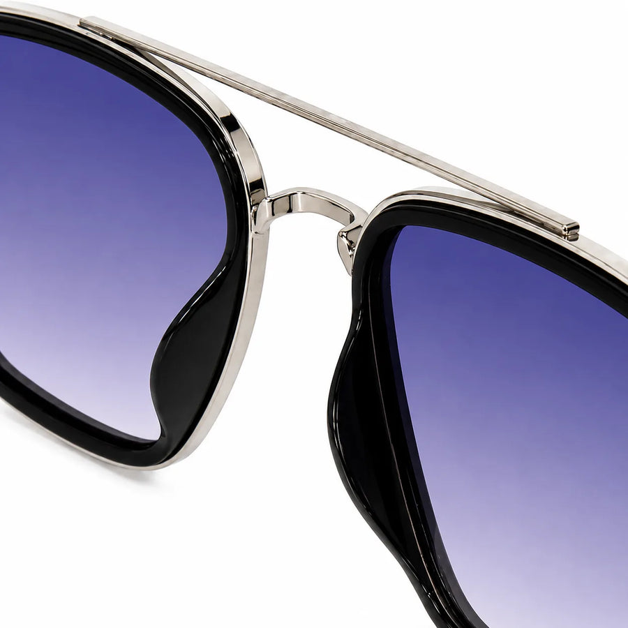 Reeon | Gradient Grey Medium Full Rim Square Sunglasses for Men [UV-protected]