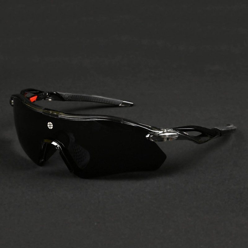 Falcon Transparent Grey Large Half Rim Shield Sports Sunglasses for Men & Women — Hashtag Eyewears