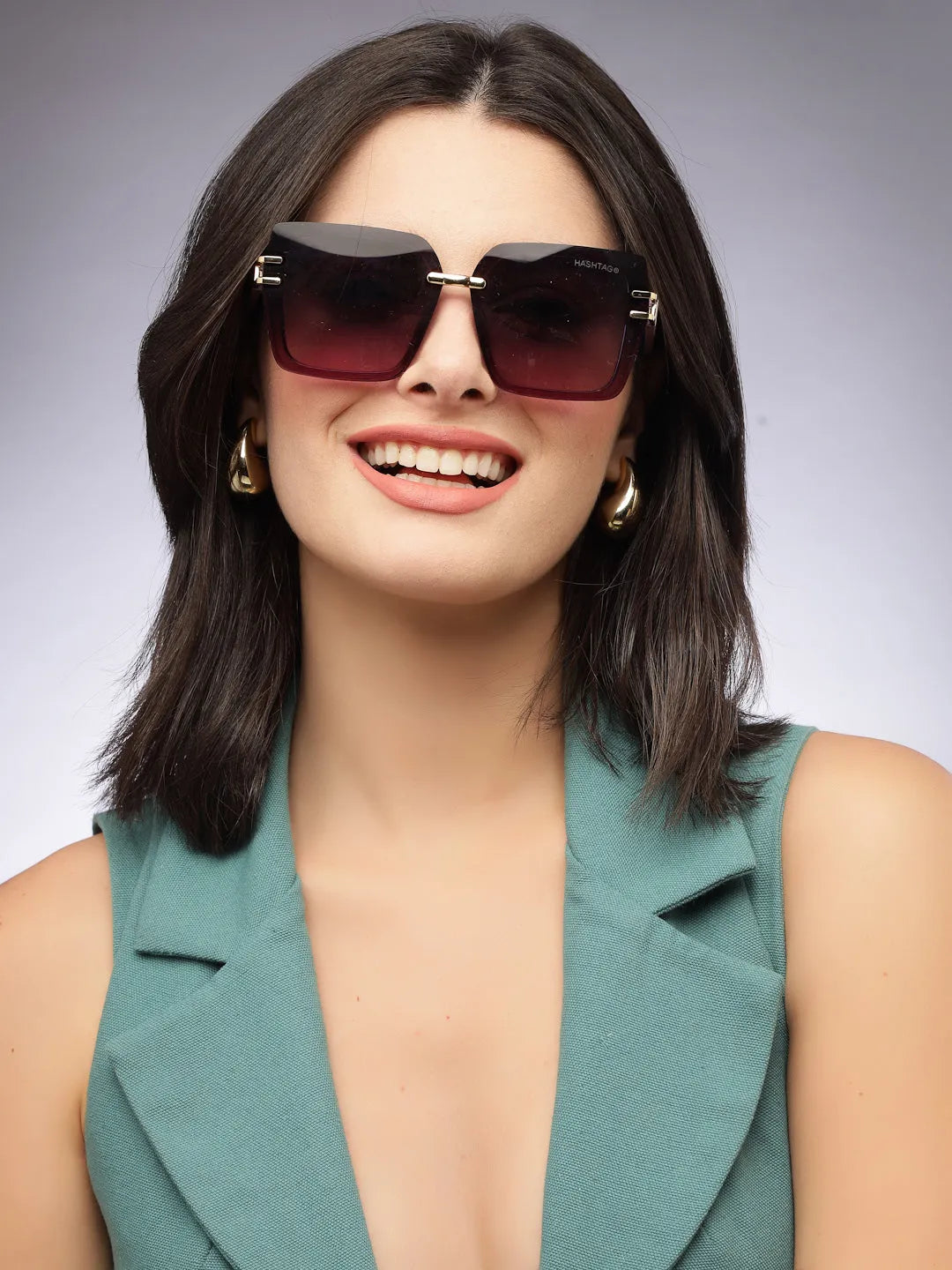 Valoria | Purple Large Full Rim Square Sunglasses for Women [UV-protected]