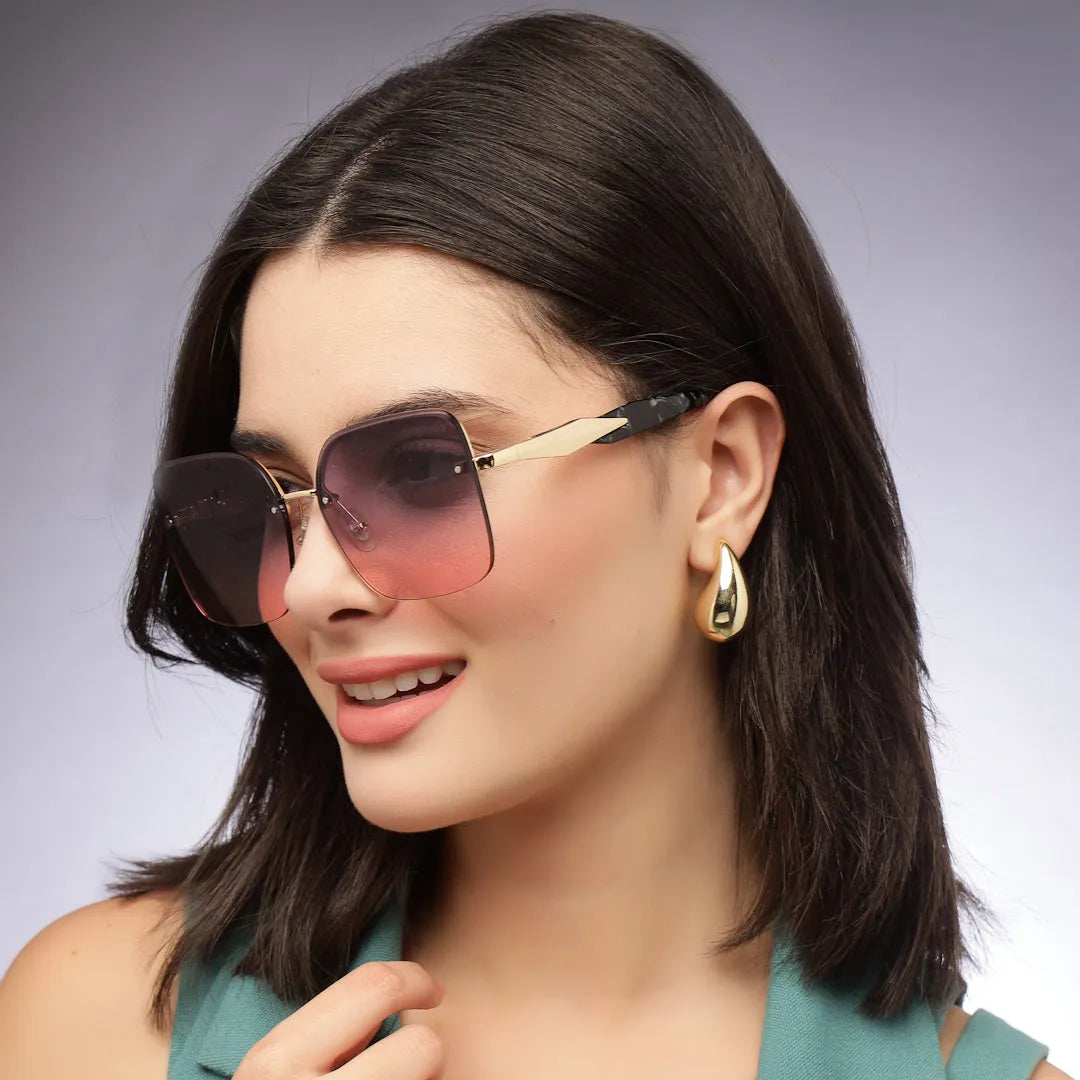 Parion | Gradient Purple & Pink Medium Full Rim Oversized Sunglasses for Women [UV-protected]