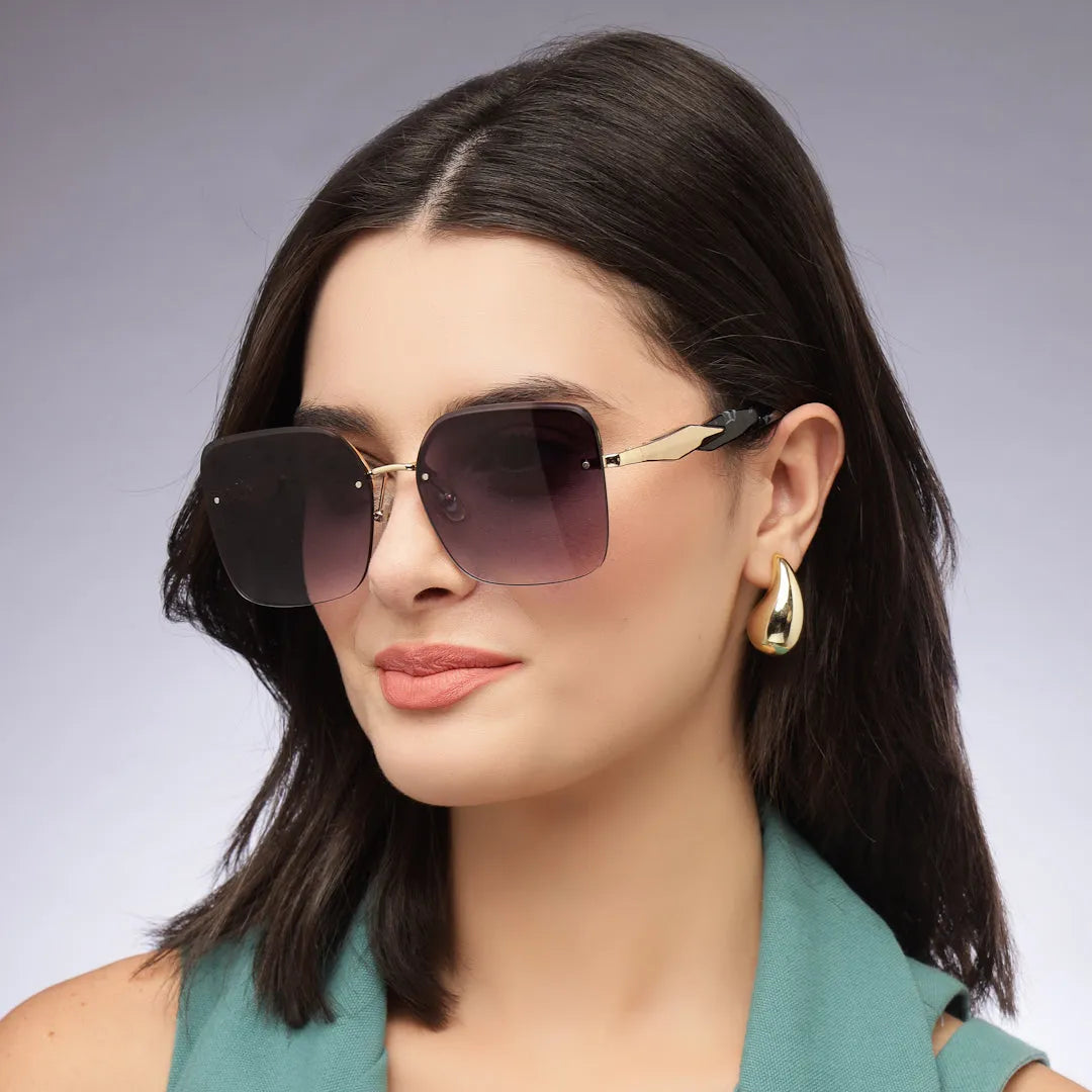 Parion | Gradient Black Medium Full Rim Oversized Sunglasses for Women [UV-protected]