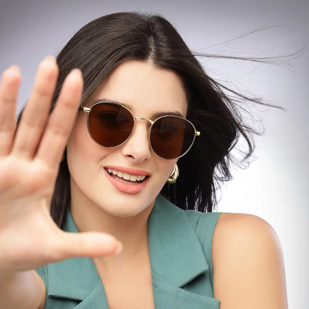Platinum | Brown Medium Full Rim Oval Sunglasses for Men & Women [UV-protected]