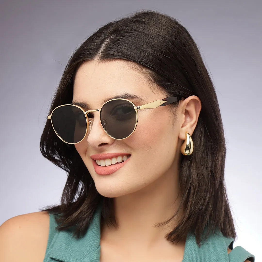 Platinum | Green Medium Full Rim Oval Sunglasses for Men & Women [UV-protected]