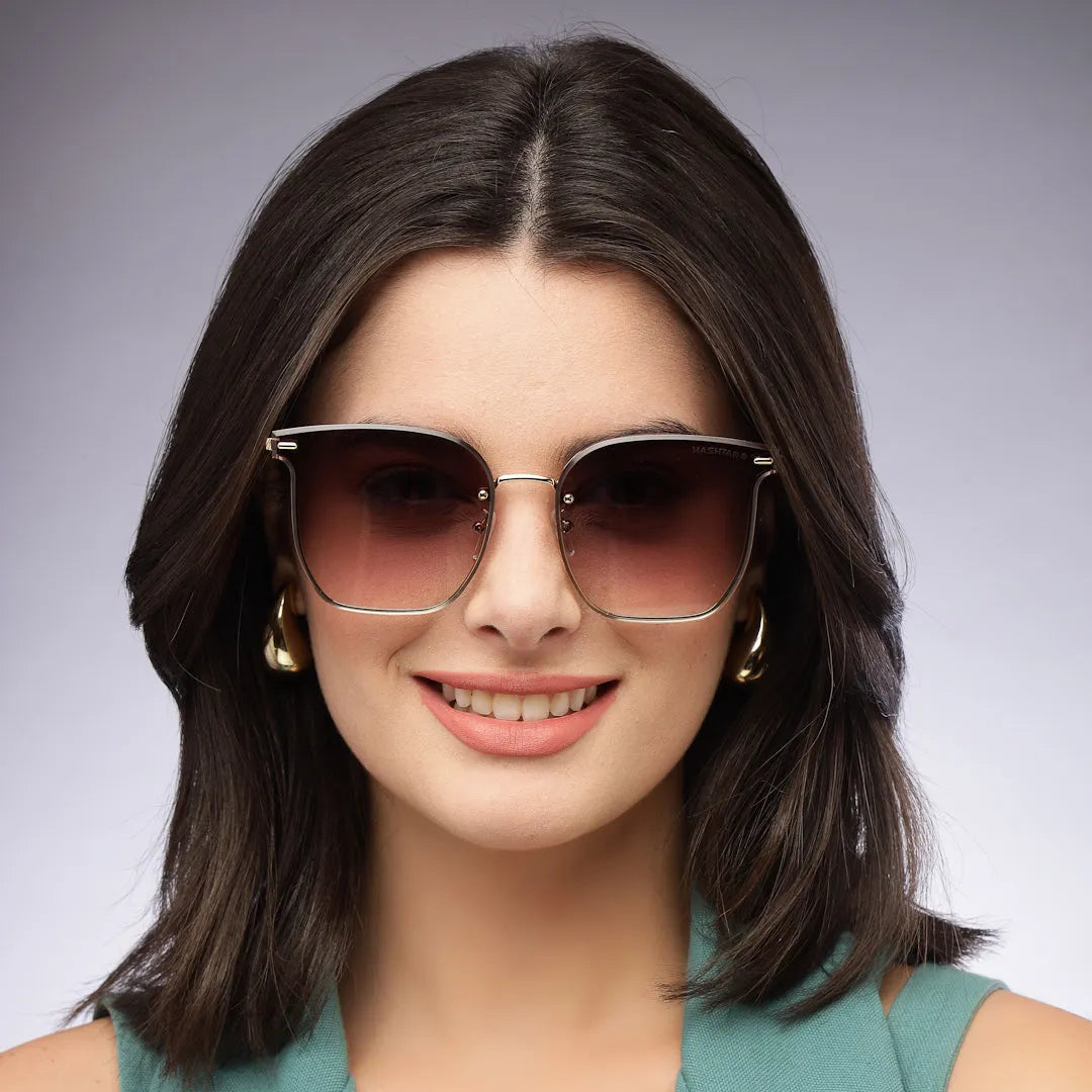 Arionis | Gradient Brown Oversized Full Rim Wayfarer Sunglasses for Women [UV-protected]