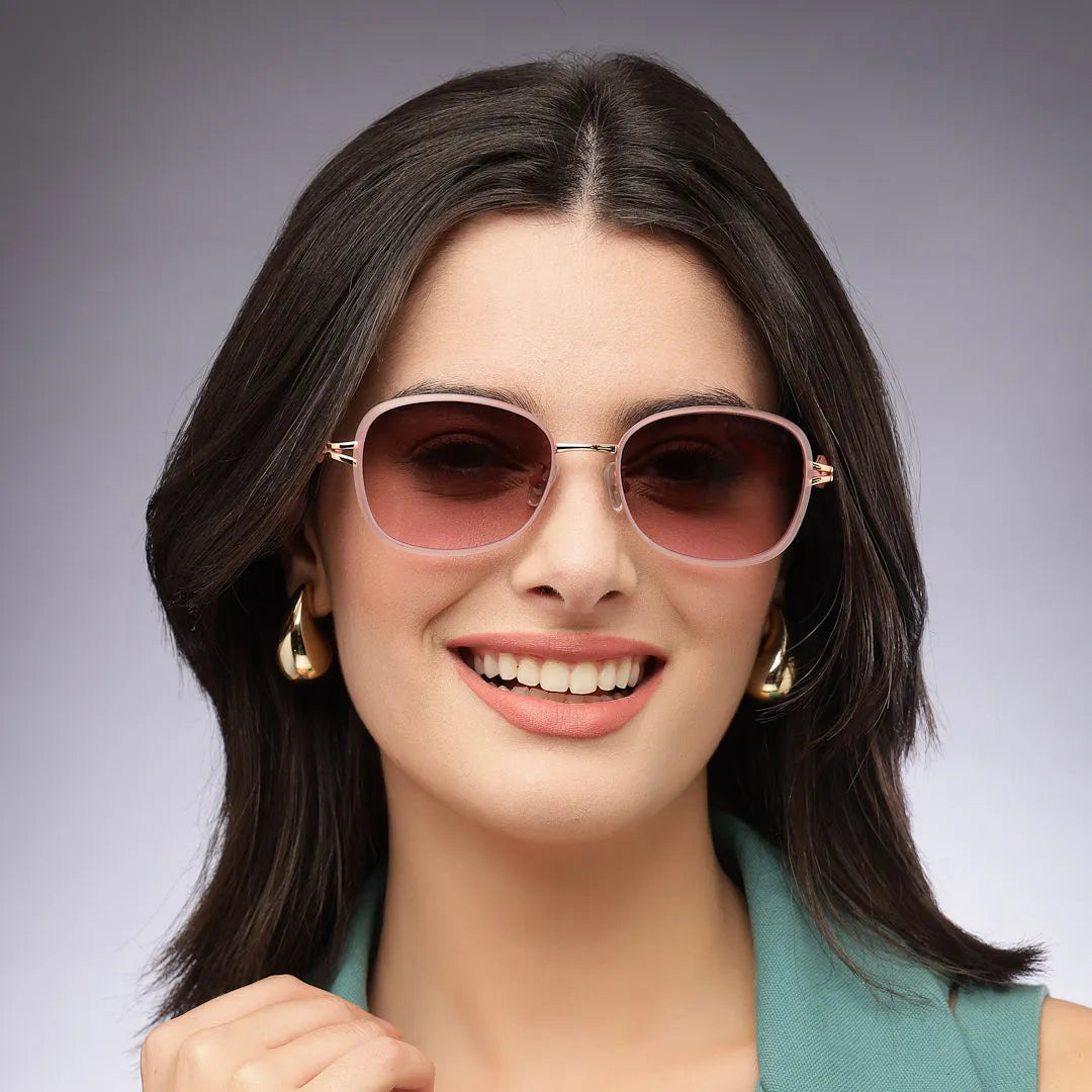 Crypta | Pink Medium Full Rim Oval Sunglasses for Women [UV-protected]