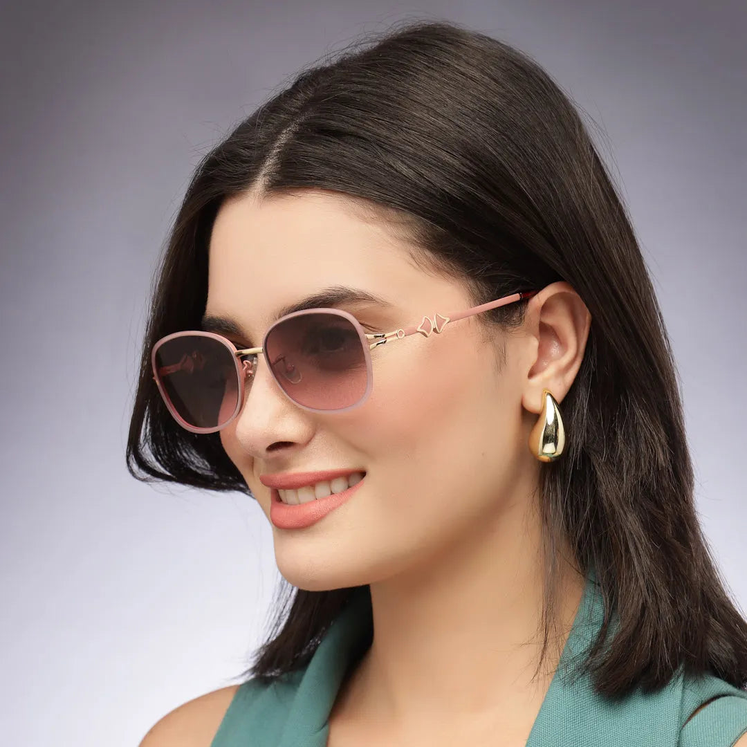Crypta | Pink Medium Full Rim Oval Sunglasses for Women [UV-protected]