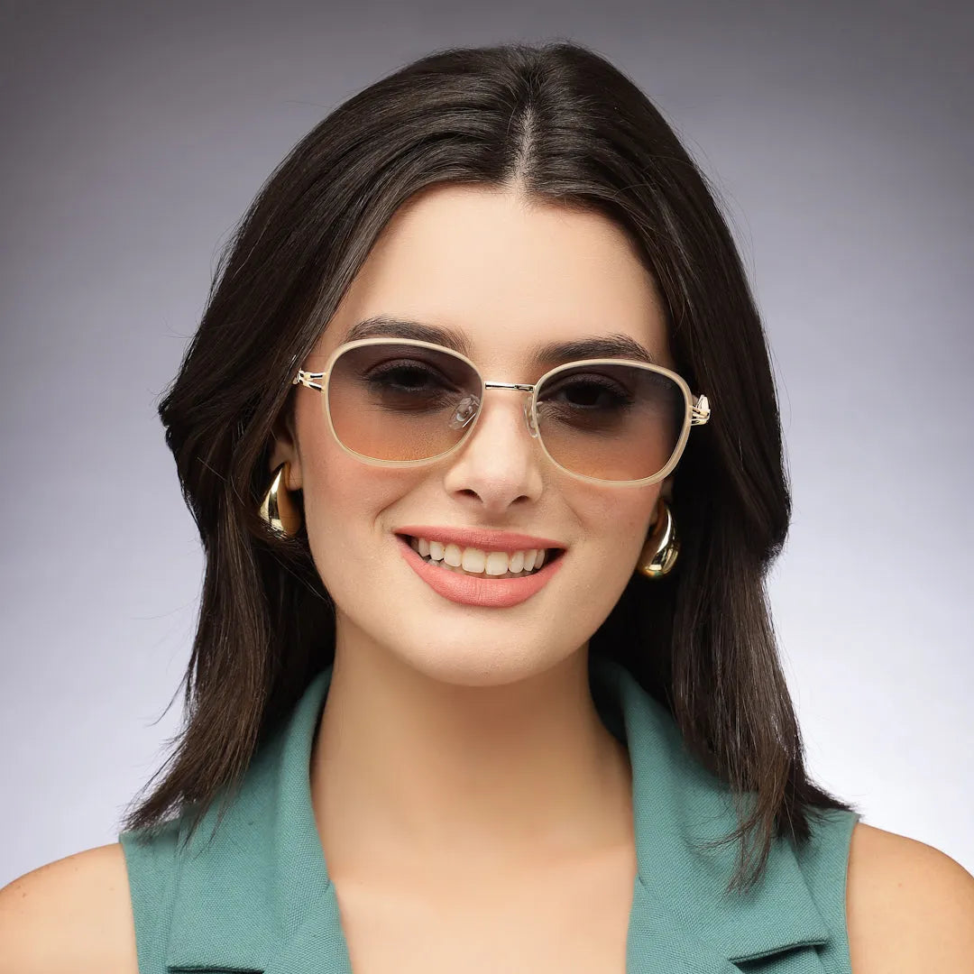 Crypta | Cream Medium Full Rim Oval Sunglasses for Women [UV-protected]