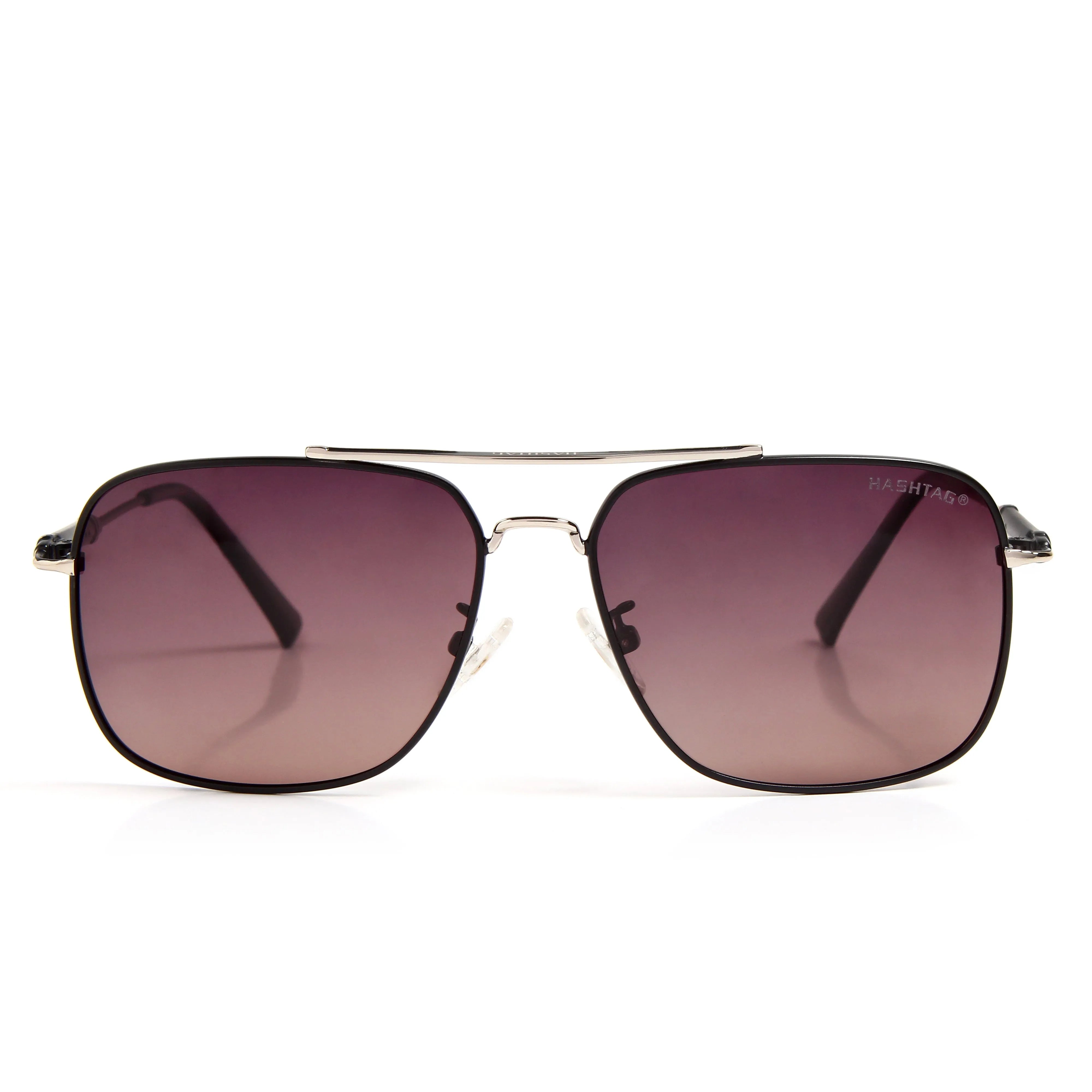 Unity | Gradient Purple Brown Large Full Rim Square Sunglasses for Men & Women [Polarized]