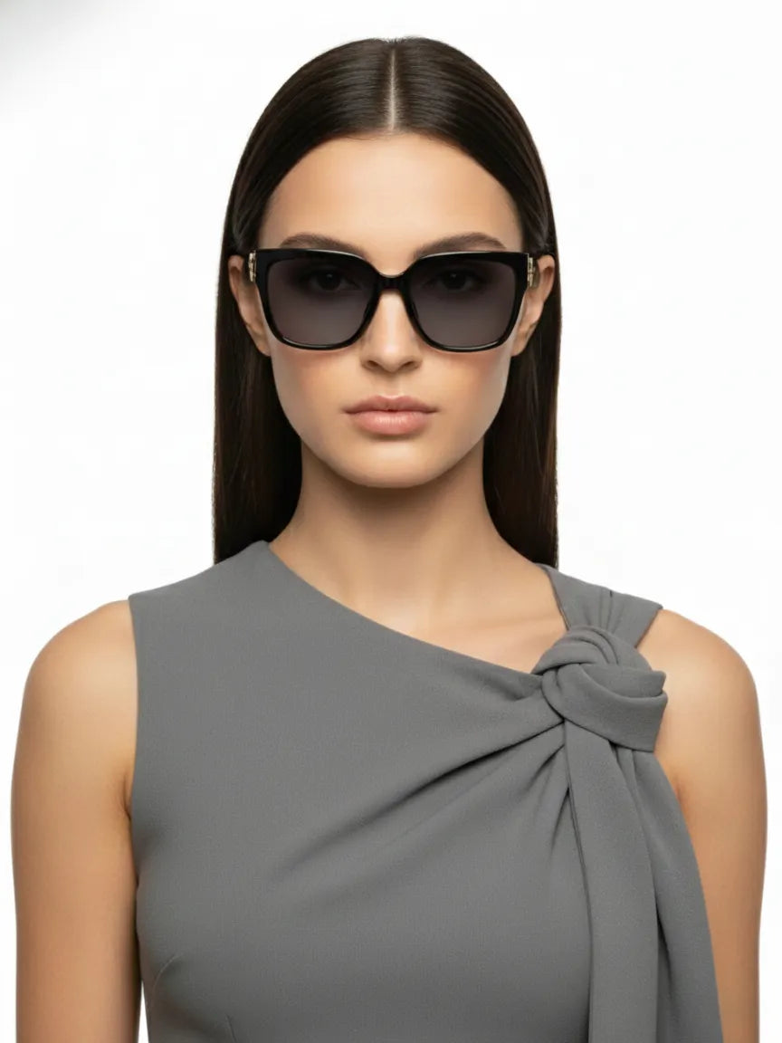 DayLight | Transparent/Black Large Full Rim Square Sunglasses for Men & Women [Photochromic]