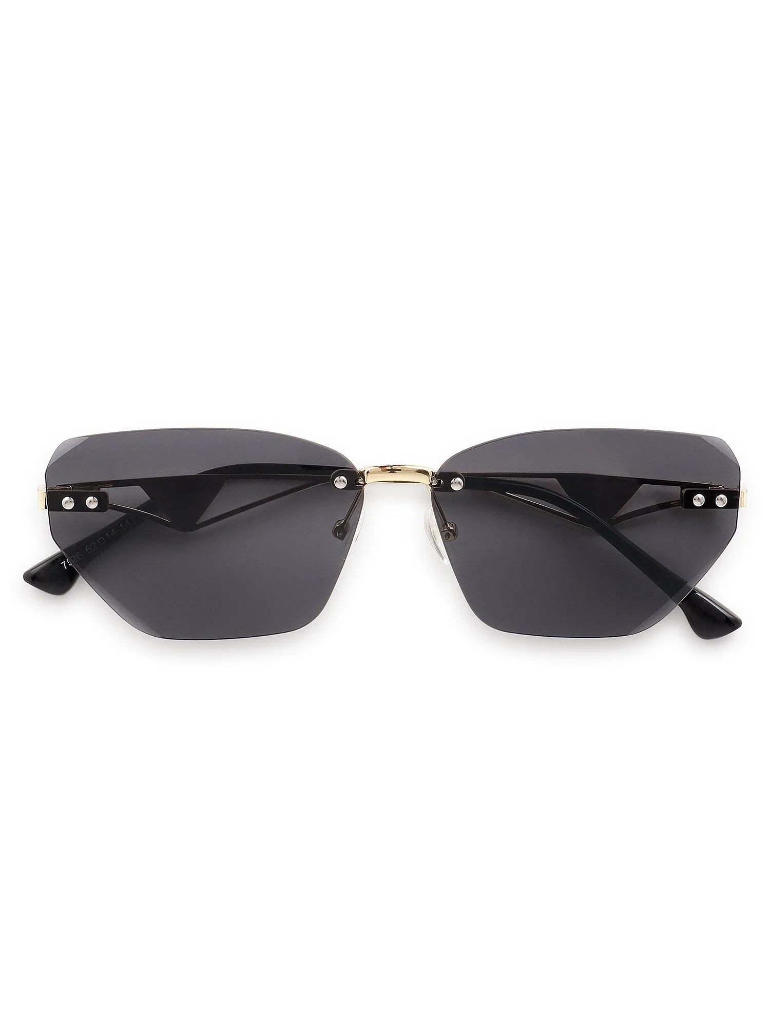 Rorion | BLK Medium Rim Less Rectangle Sunglasses for Men & Women [UV-protected]