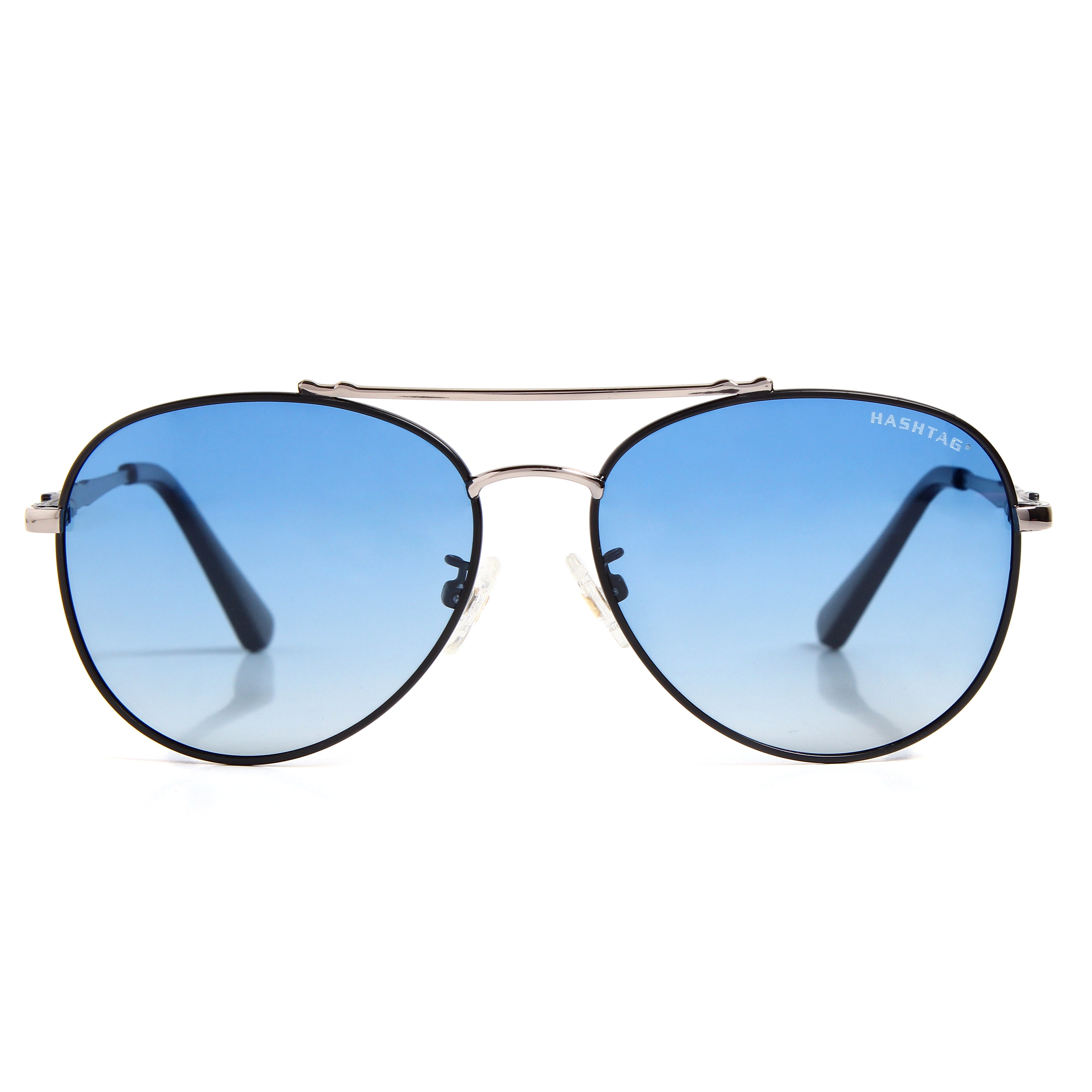 Hashtag Aviator Large Polarized Sunglasses with 100% UV Protection SGHT54-02-C5 - Blue