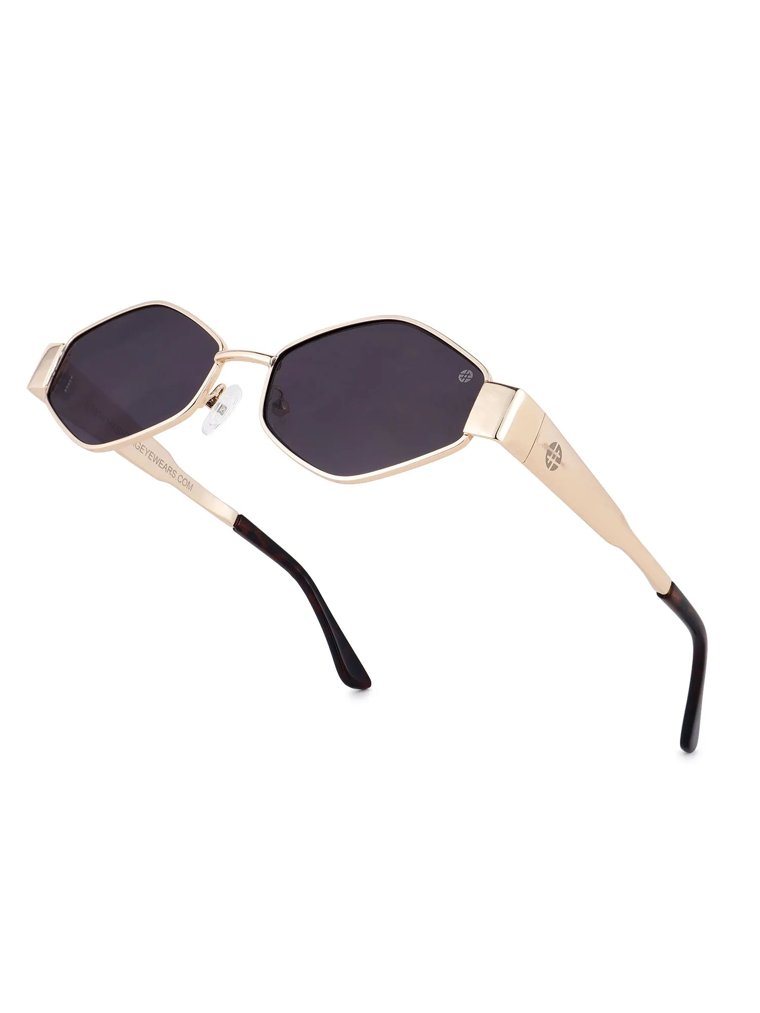 Ecliptor | Golden Medium Full Rim Diamond Sunglasses for Women [UV-protected]