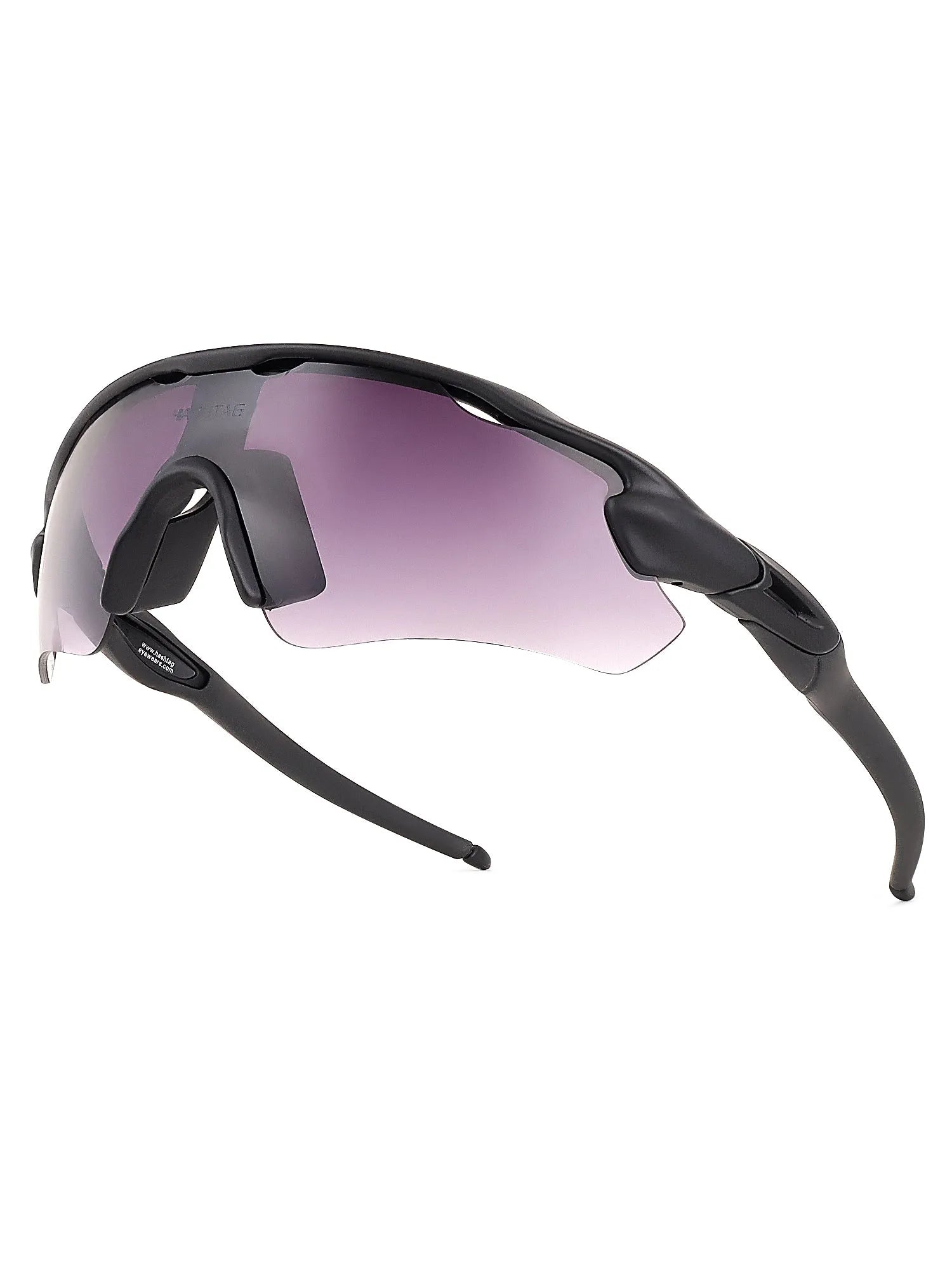 Chronos | Black Medium Half Rim Shield Sports Glasses for Men & Women [UV-protected]