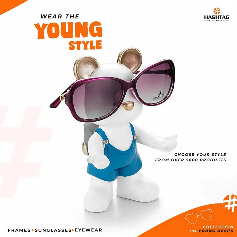 Crystara | Purple Large Full Rim Butterfly Sunglasses for Women [Polarized]