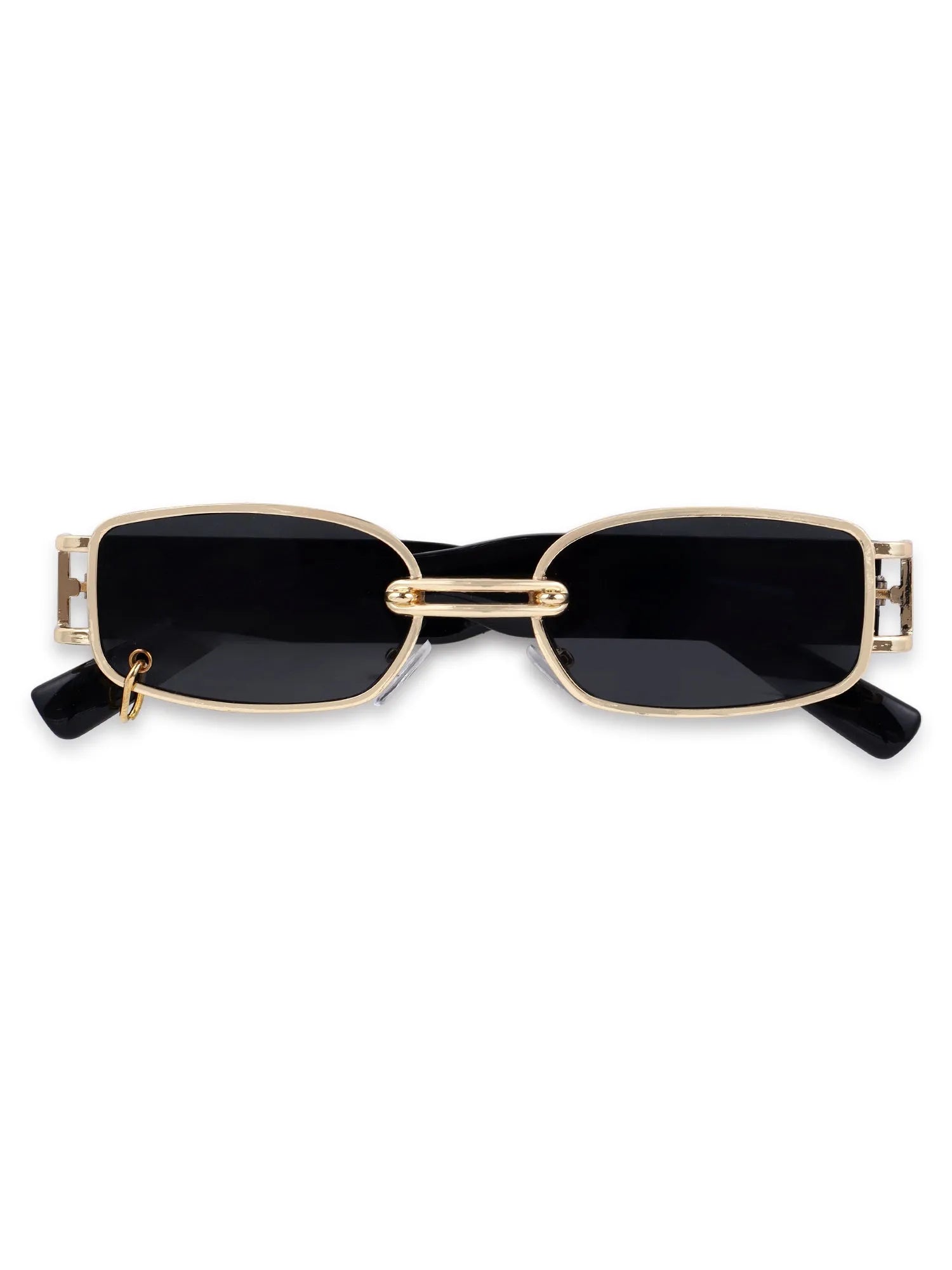 Darion | Golden Small Full Rim Rectangle Sunglasses for Women [UV-protected]