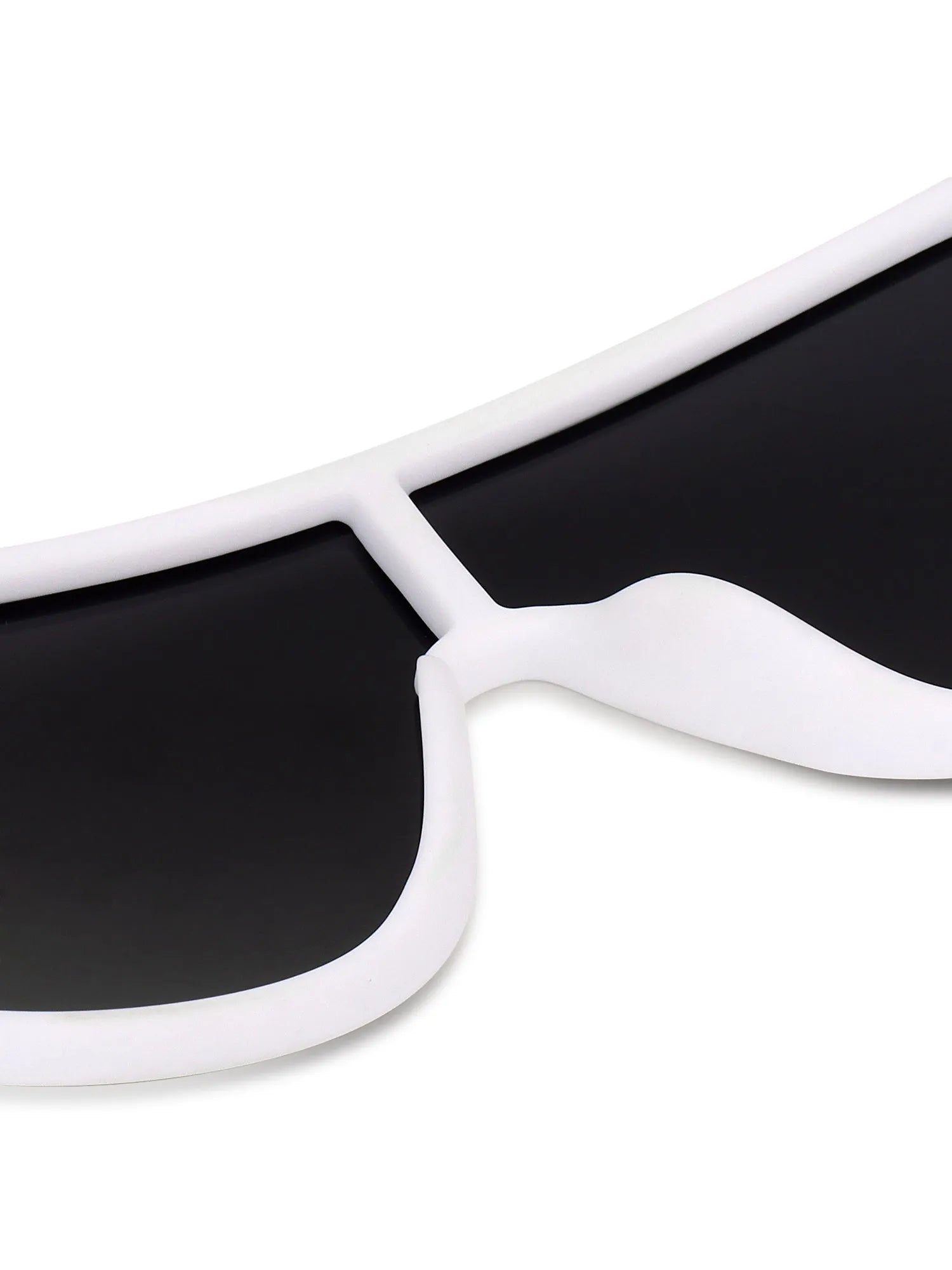 Quasor | White Extra-Large Full Rim Shield Sports for Men & Women [Polarized]