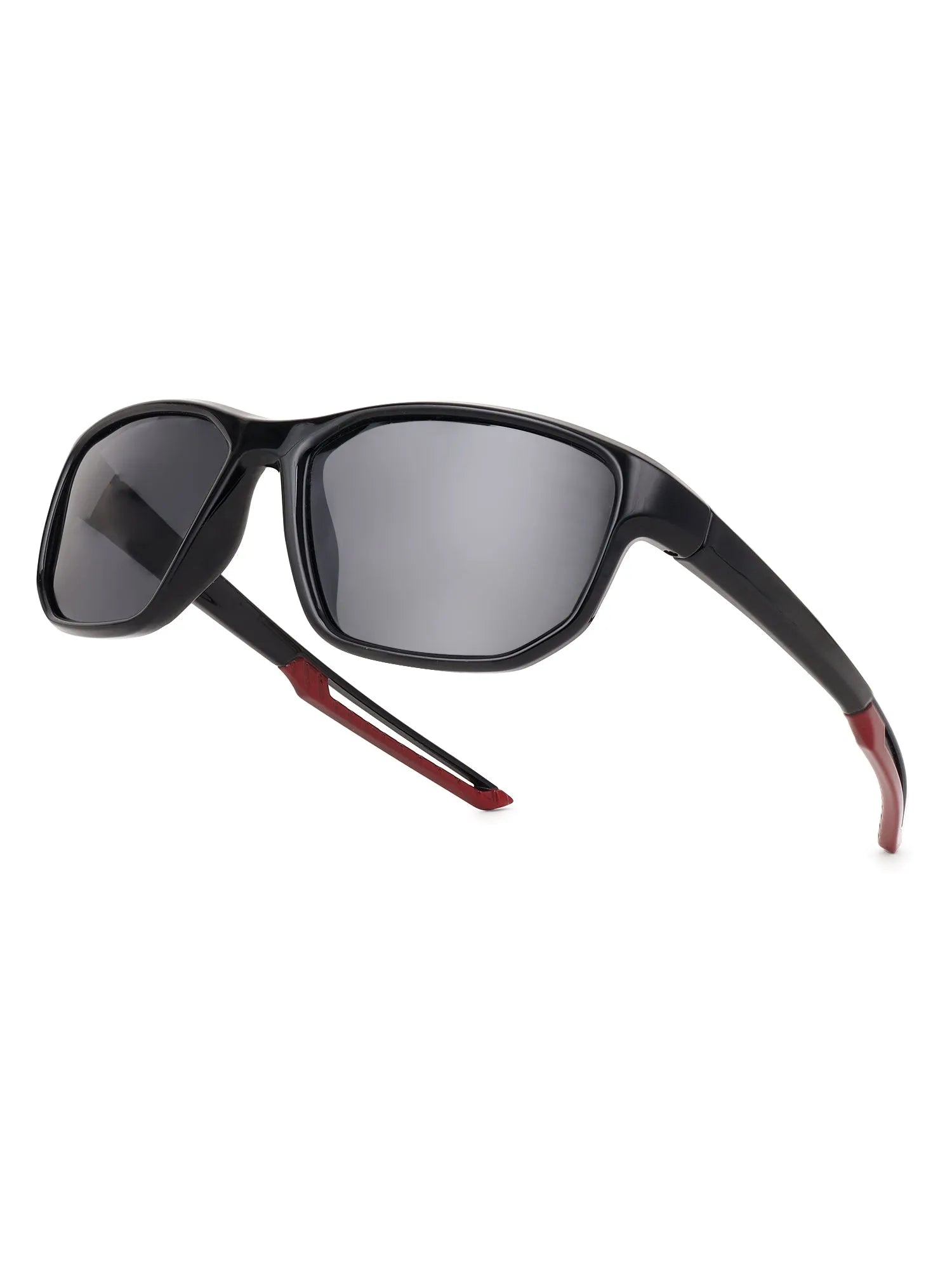 Ionium | Black Large Full Rim Rectangle Sunglasses for Men [Polarized]