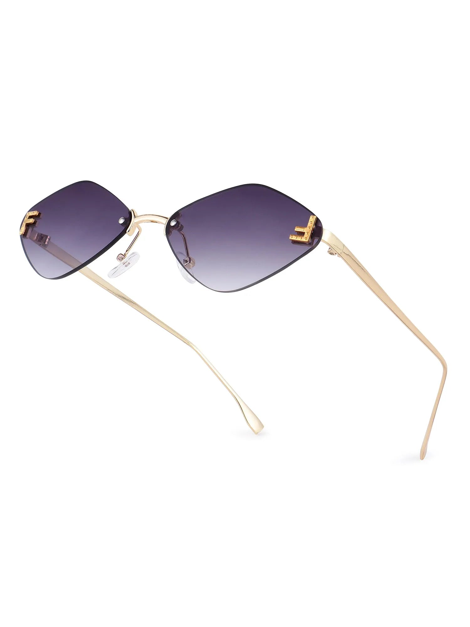 Xelora | Grey Small Rim Less Diamond Sunglasses for Women [UV-protected]