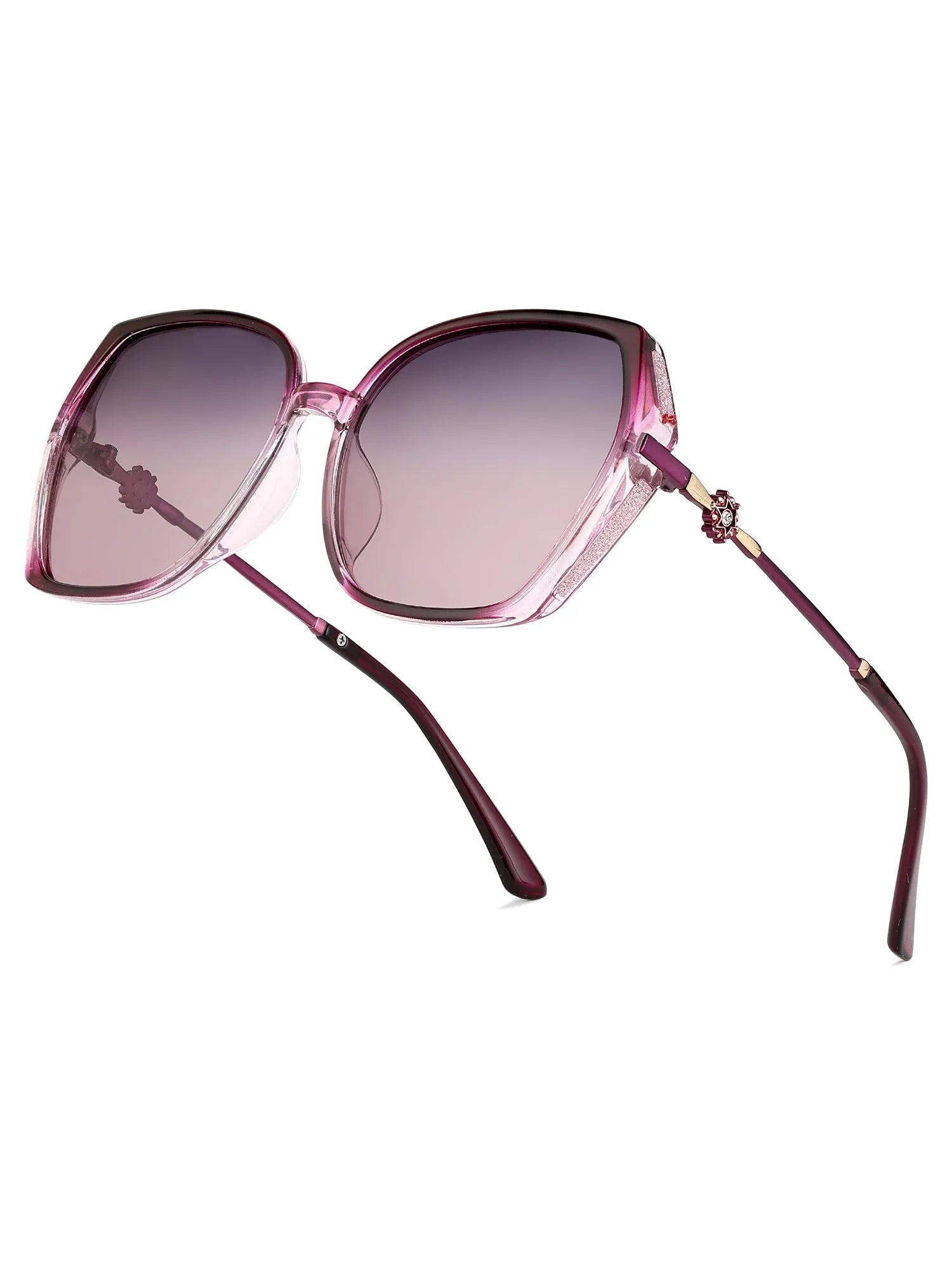 Vortan | Purple Gradient Large Full Rim Square Sunglasses for Women [Polarized]
