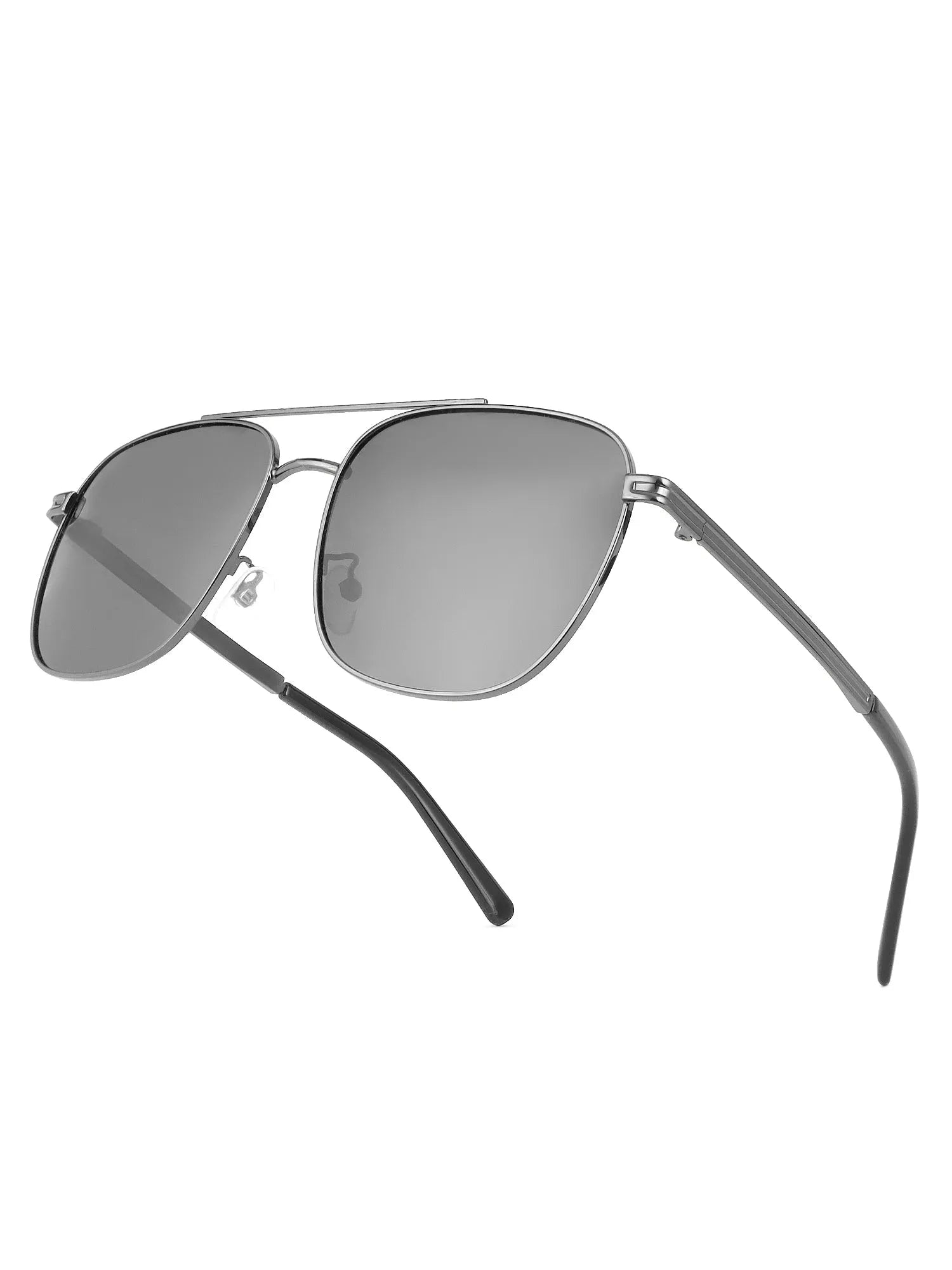 Quivion | Grey Large Full Rim Square Sunglasses for Men [Polarized]