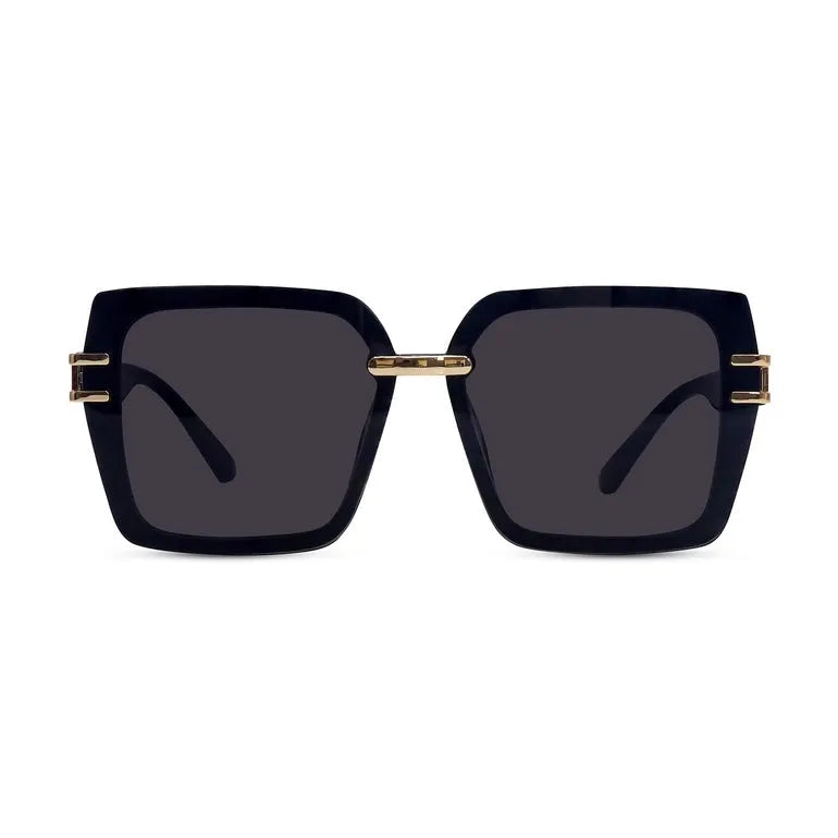 Valoria | Black Large Full Rim Square Sunglasses for Women [UV-protected]