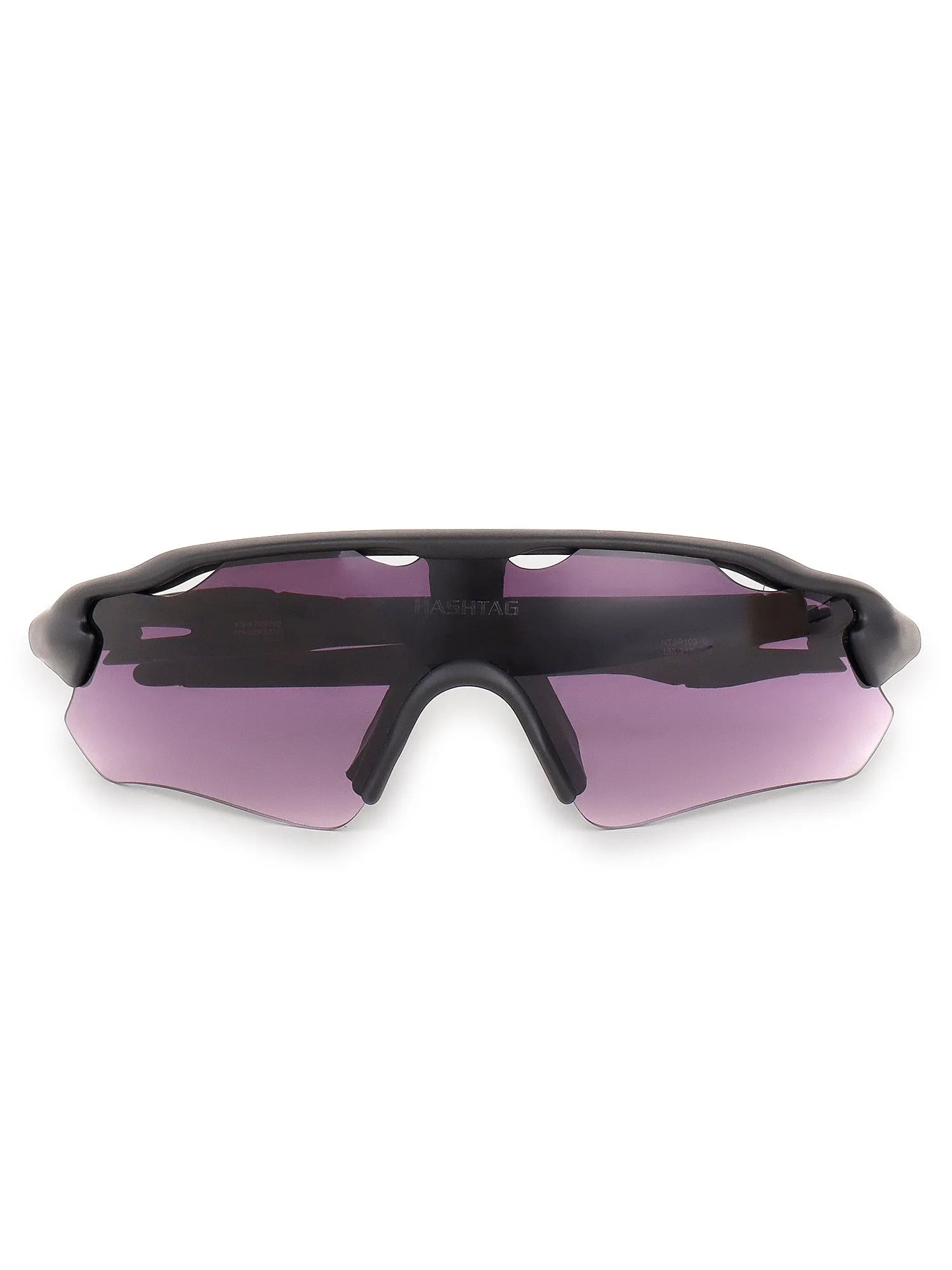 Chronos | Black Medium Half Rim Shield Sports Glasses for Men & Women [UV-protected]