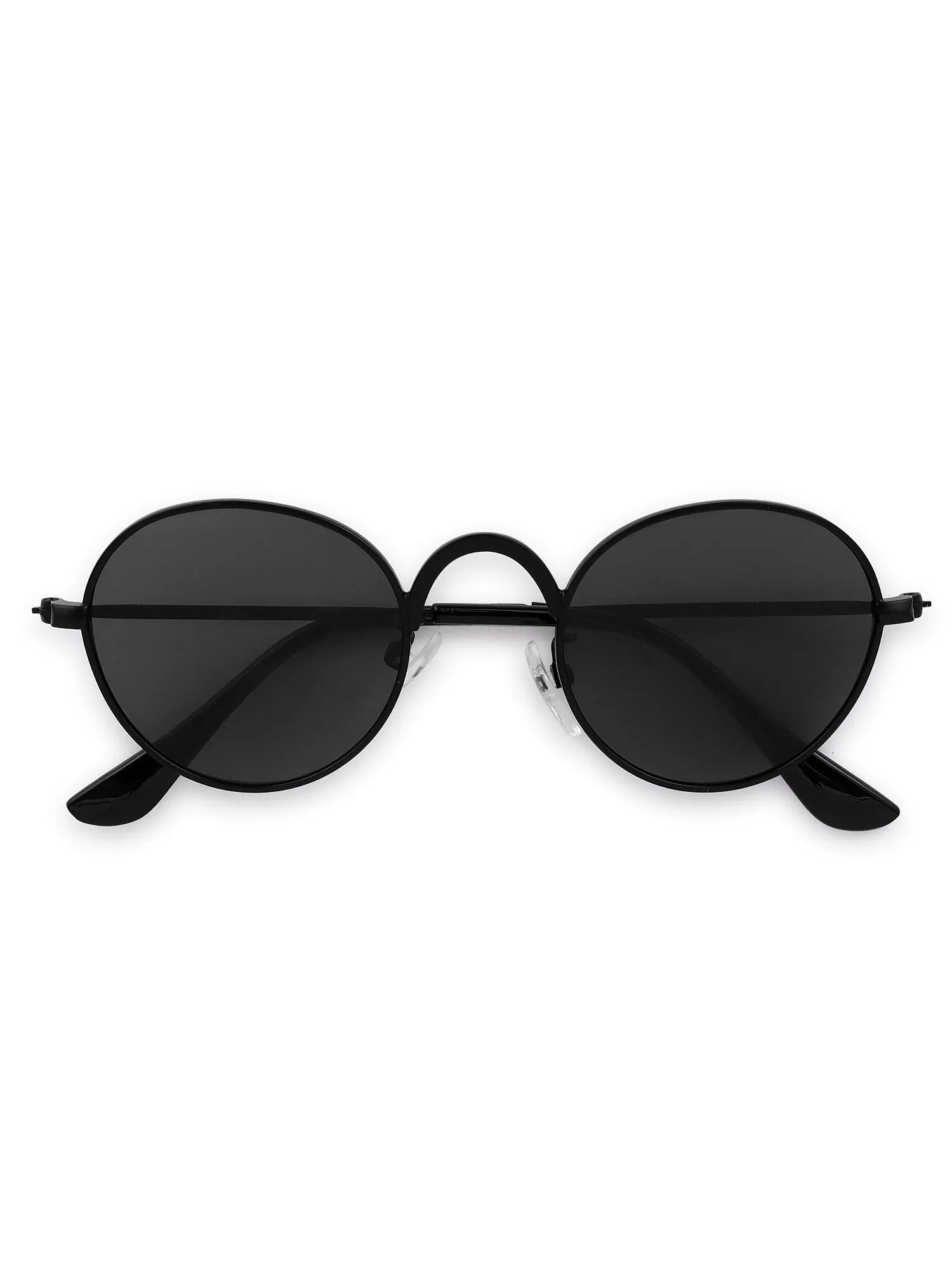 Nylora | Black Small Full Rim Round Sunglasses for Kids [UV-protected]