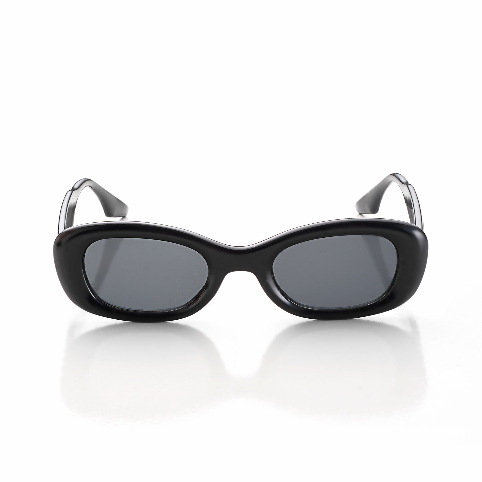 Aura | Black Medium Full Rim Oval Sunglasses for Men & Women [UV-protected]