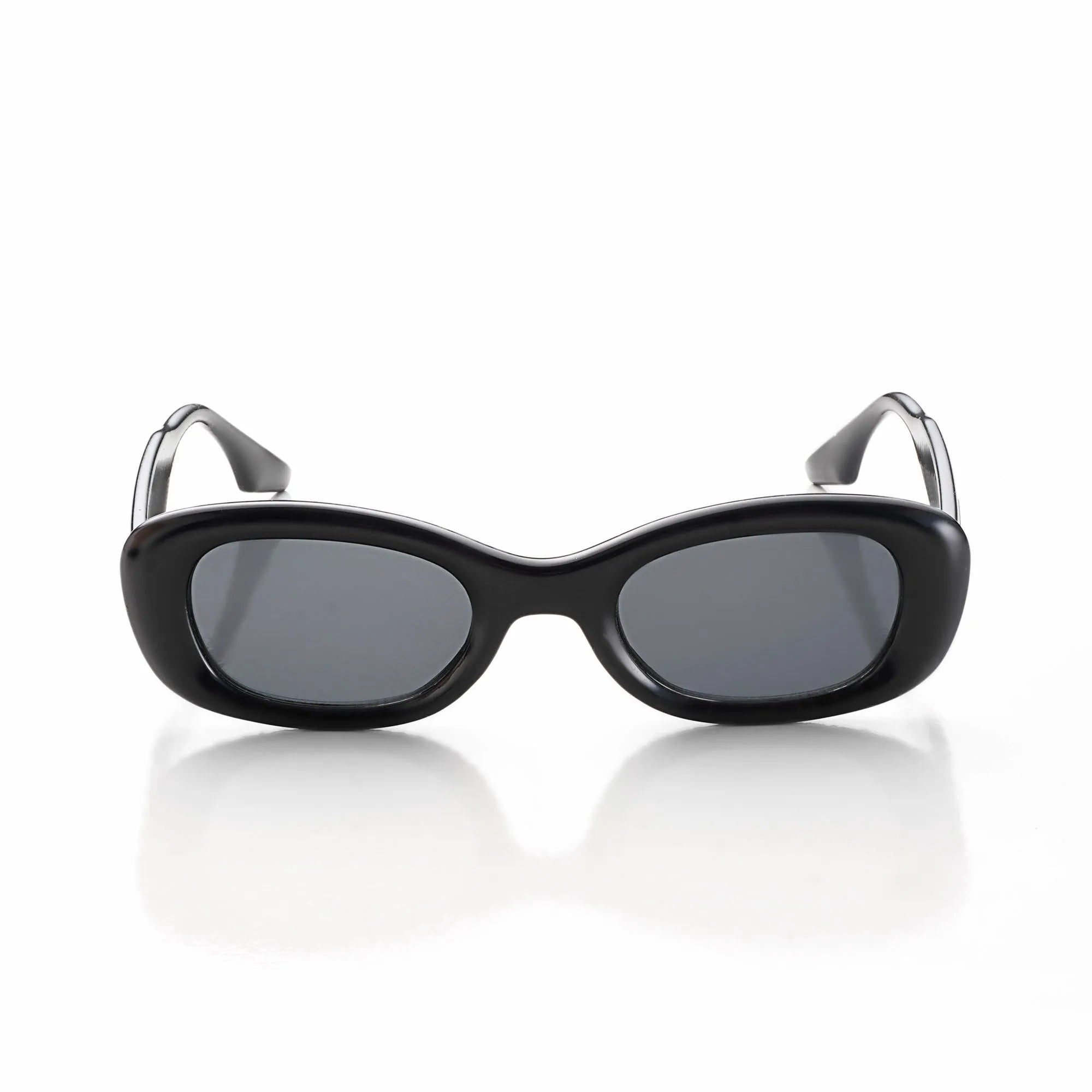 Aura | Black Medium Full Rim Oval Sunglasses for Men & Women [UV-protected] HASHTAG X WHITECHERRY