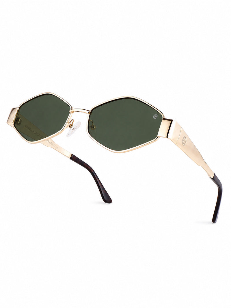 Ecliptor | Green Medium Full Rim Diamond Sunglasses for Women [UV-protected]