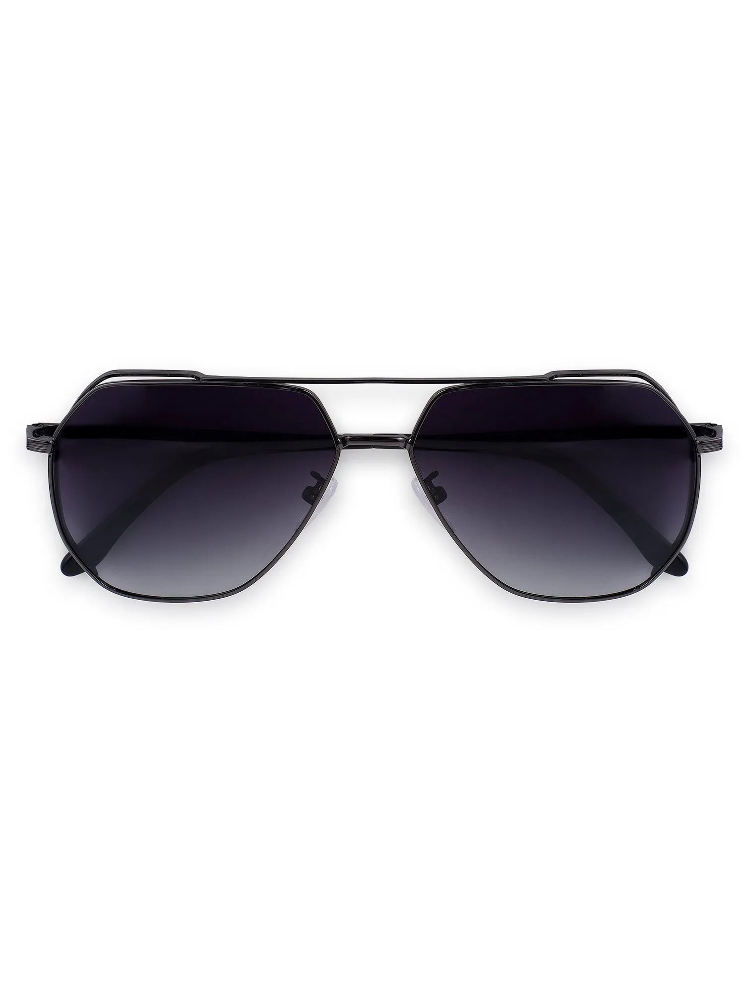 Drakara | Grey Large Full Rim Hexagonal Sunglasses for Men [Polarized]