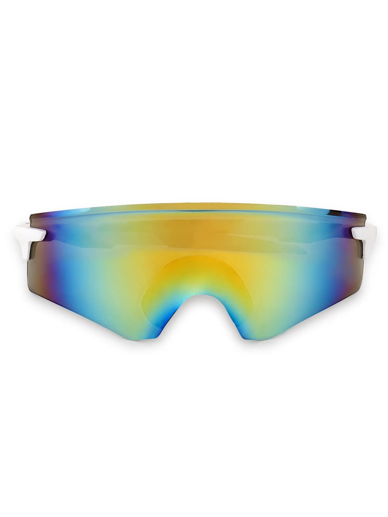 Drakion | White Medium Rim Less Shield Sports Glasses for Men & Women [UV-protected]