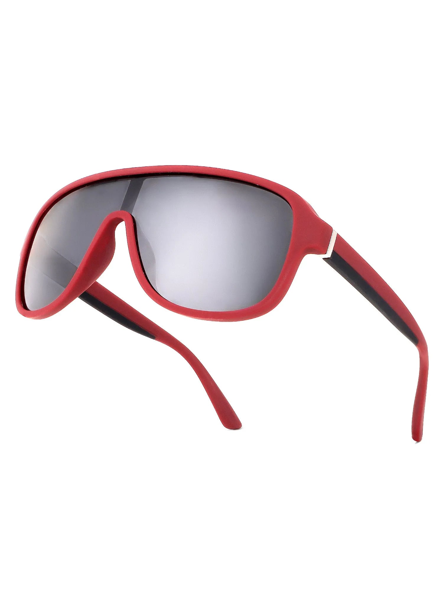 Quasor | Red Extra-Large Full Rim Shield Sports for Men & Women [Polarized]