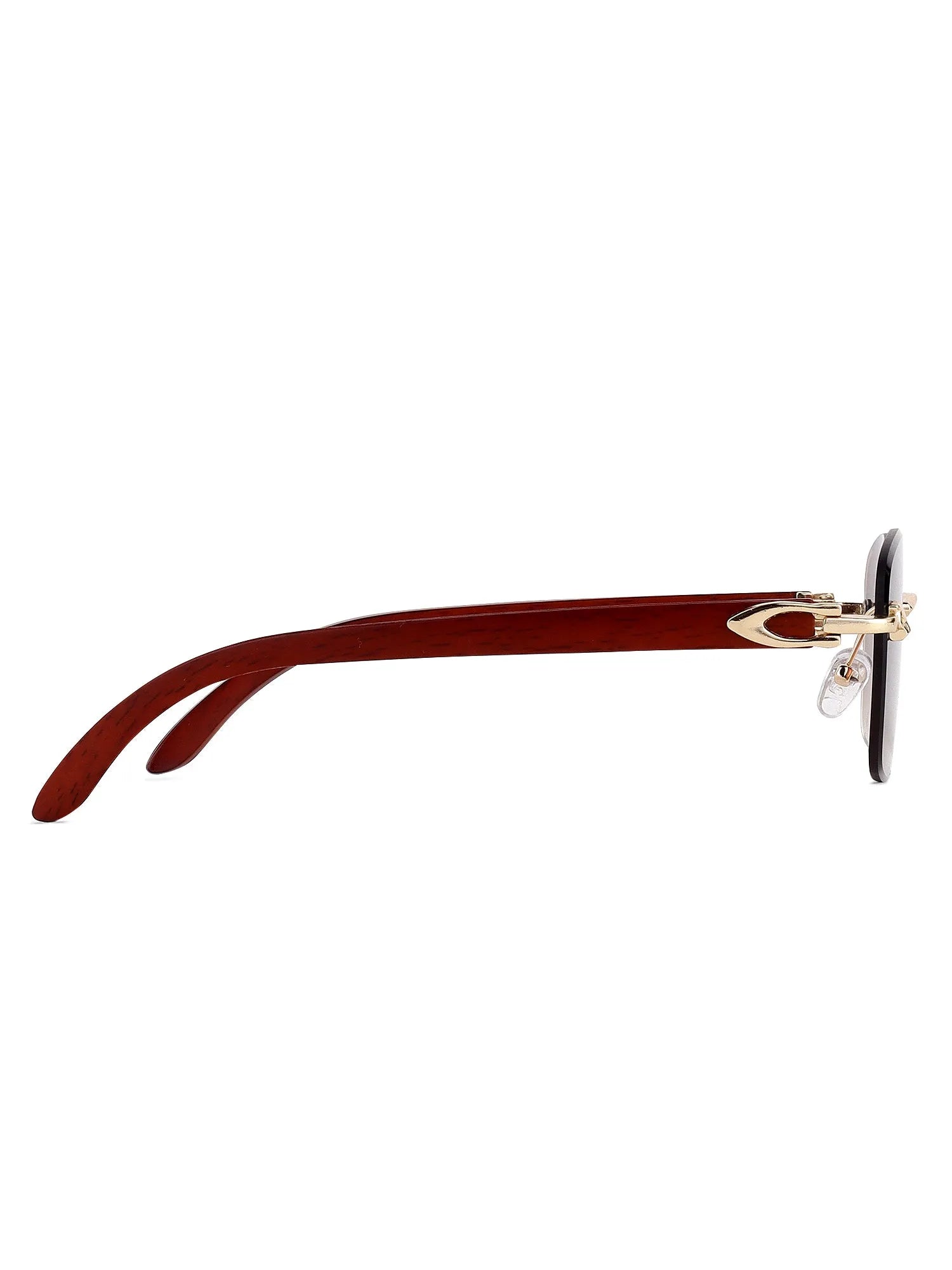 Stralor | Gradient Brown Medium Rim Less Rectangle Sunglasses for Men & Women [UV-protected]