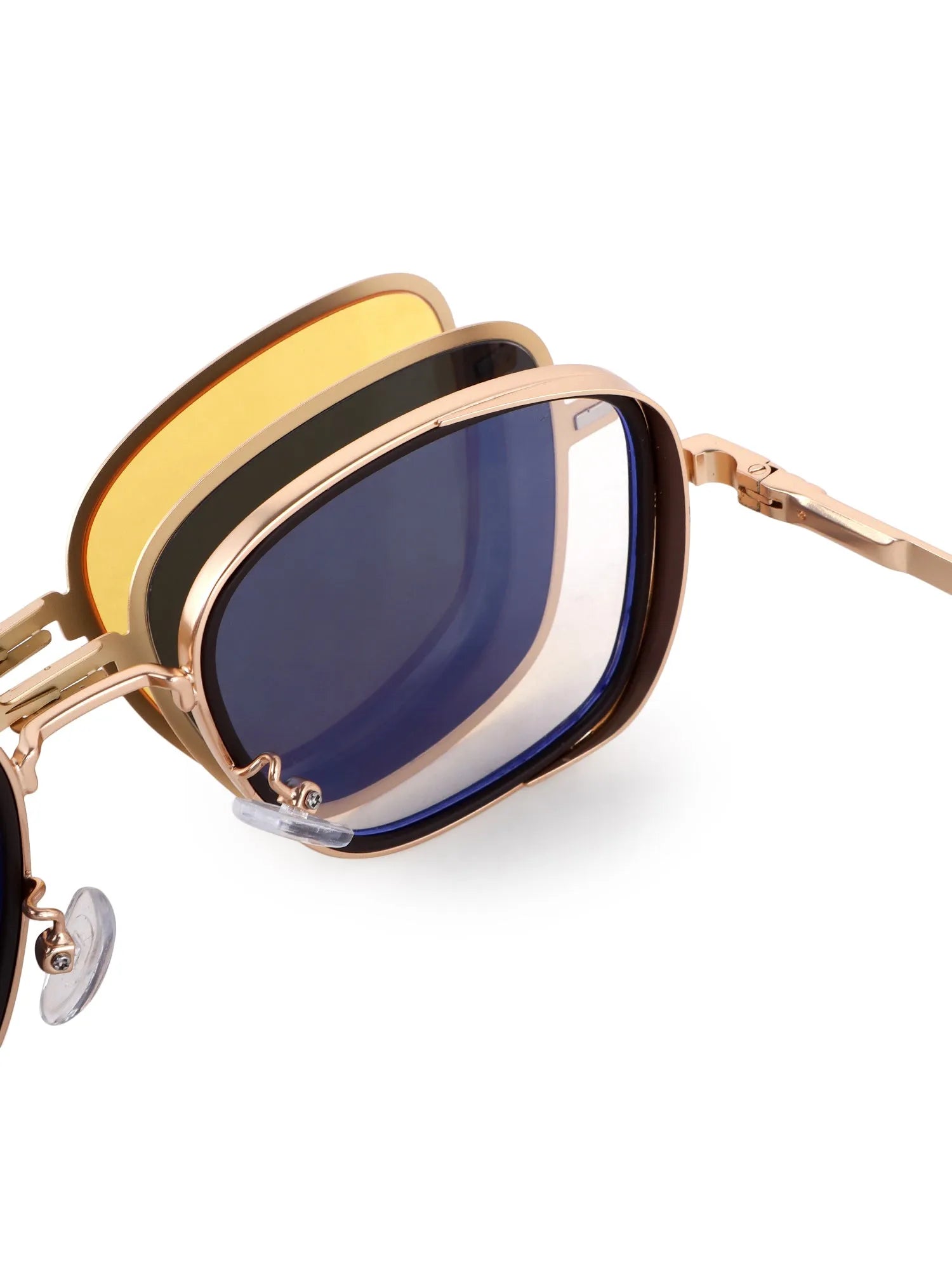 Cyronis | Golden & Brown Large Full Rim Square Clip-on for Men & Women [UV-protected]