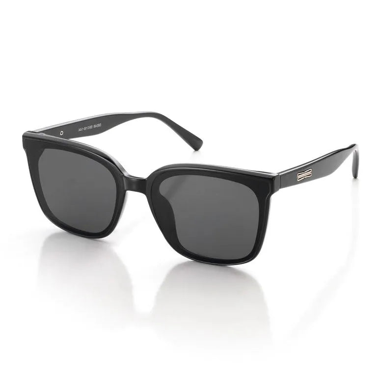 Lumor | Black Medium Full Rim Square Sunglasses for Women [UV-protected]
