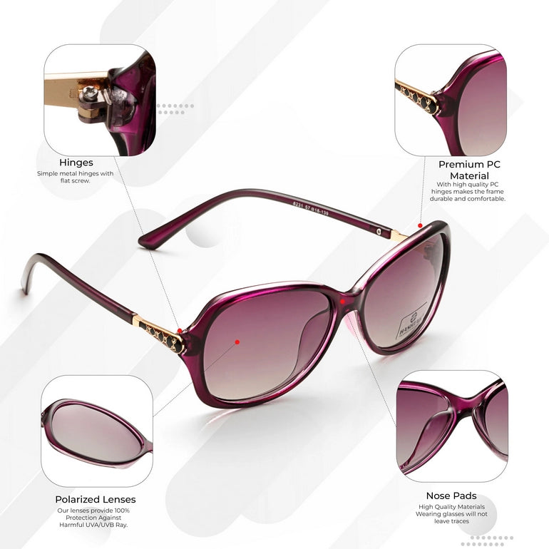 Hashtag Exclusive Butterfly Sunglasses for Women -8231-purple