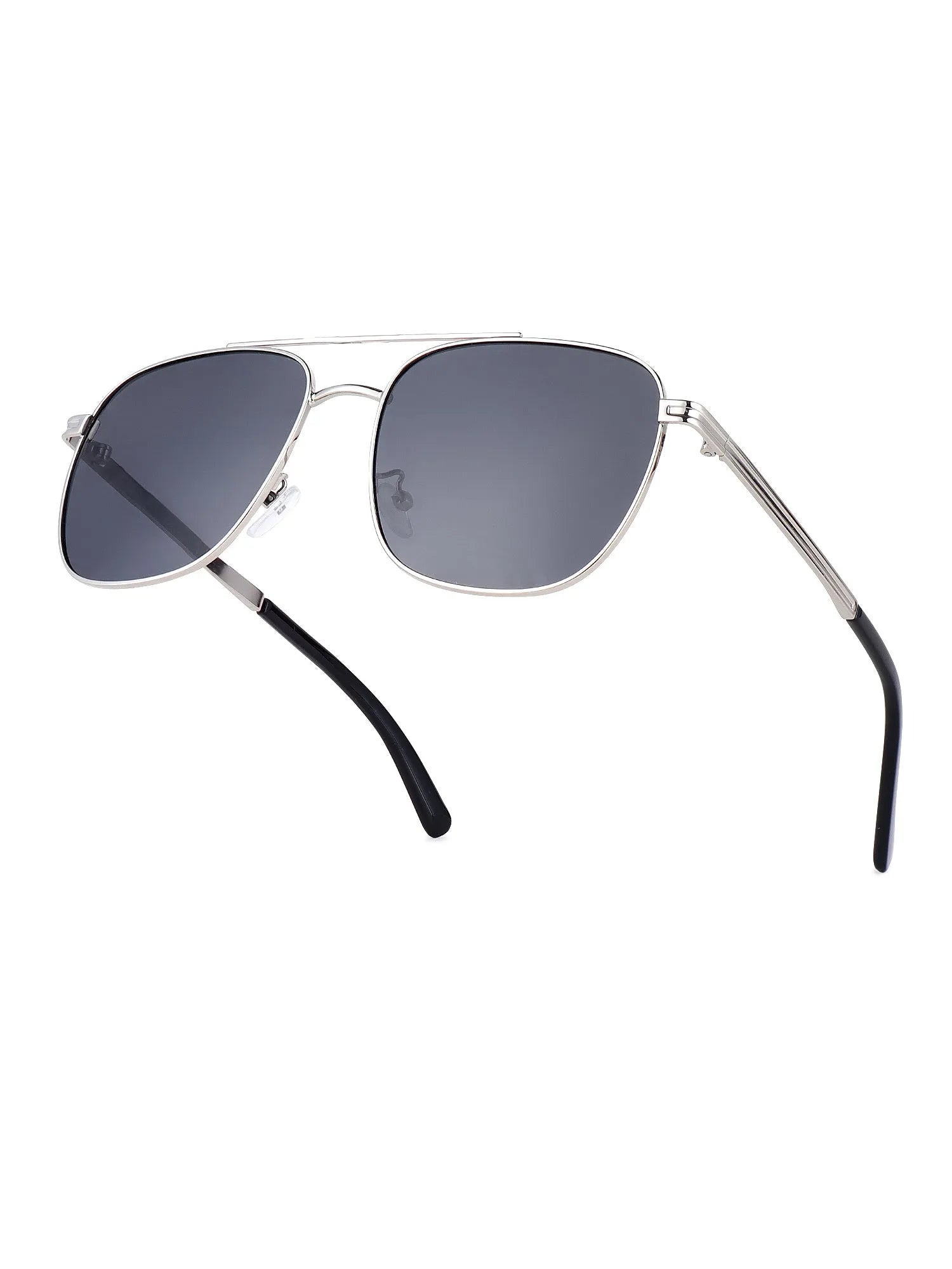 Quivion | Silver Large Full Rim Square Sunglasses for Men [Polarized]