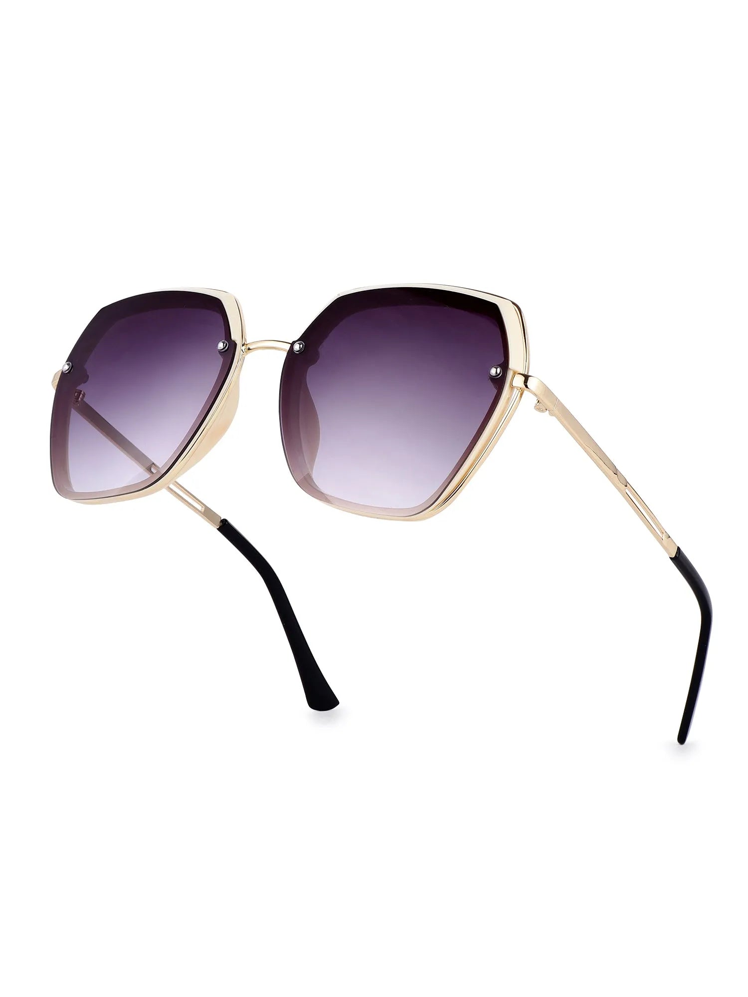 Lyra | Gradient Purple Large Full Rim Hexagonal Sunglasses for Women [UV-protected]
