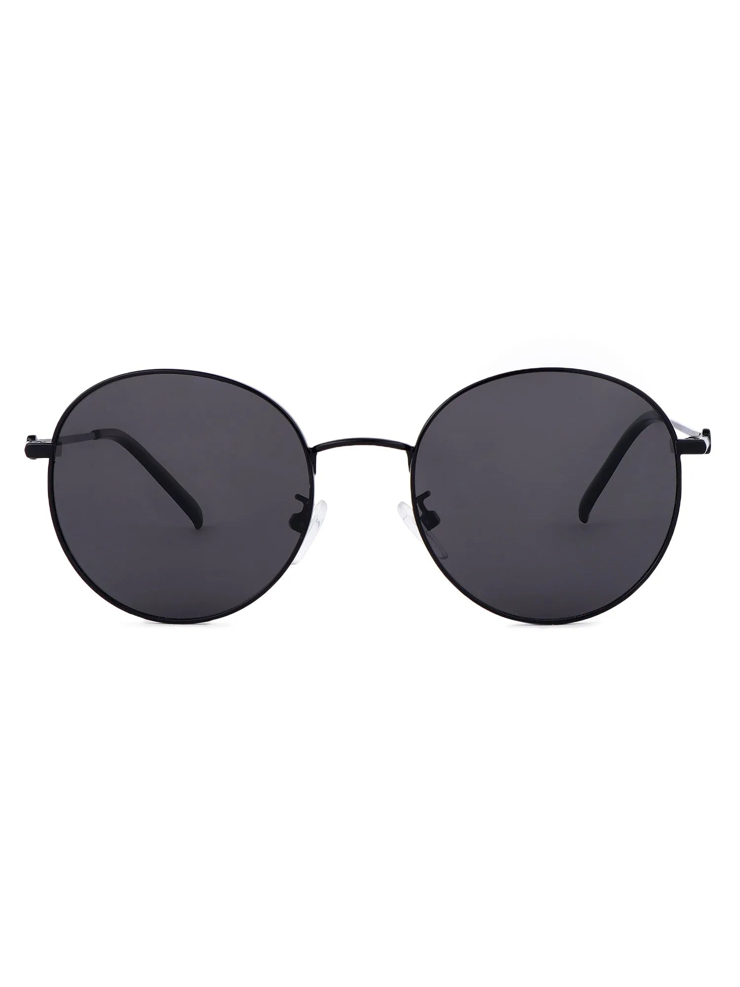 Dravyn | Black Medium Full Rim Round Sunglasses for Men & Women [Polarized]