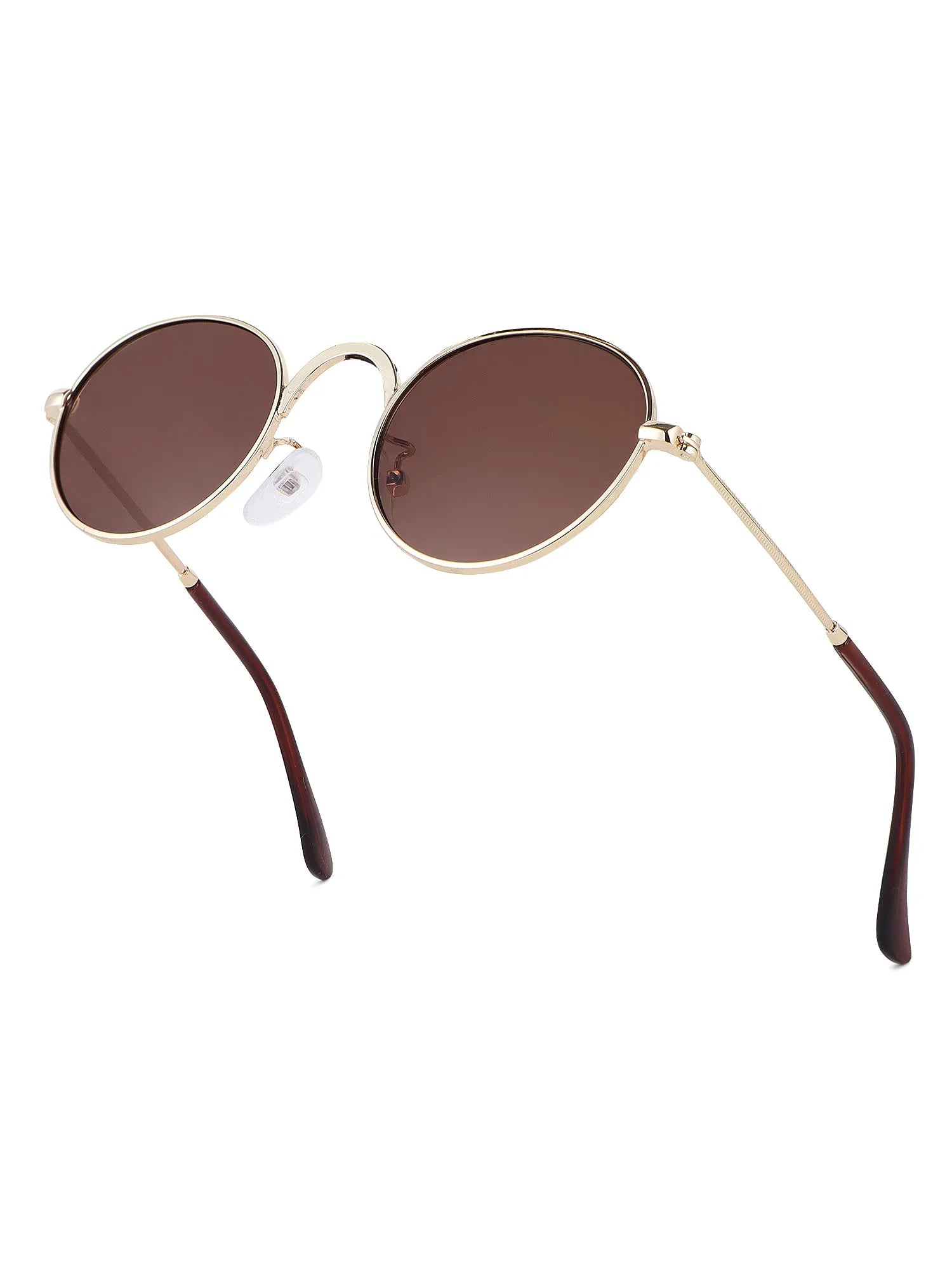 Nylora | Brown Small Full Rim Round Sunglasses for Kids [UV-protected]