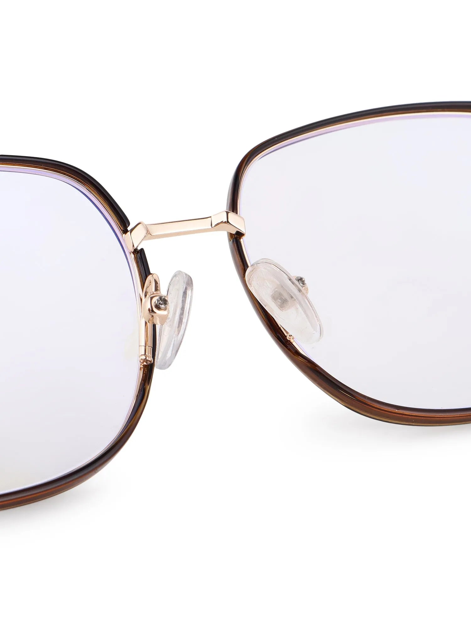 Duskra | Golden & Brown Large Full Rim Square Clip-on for Men & Women [UV-protected]