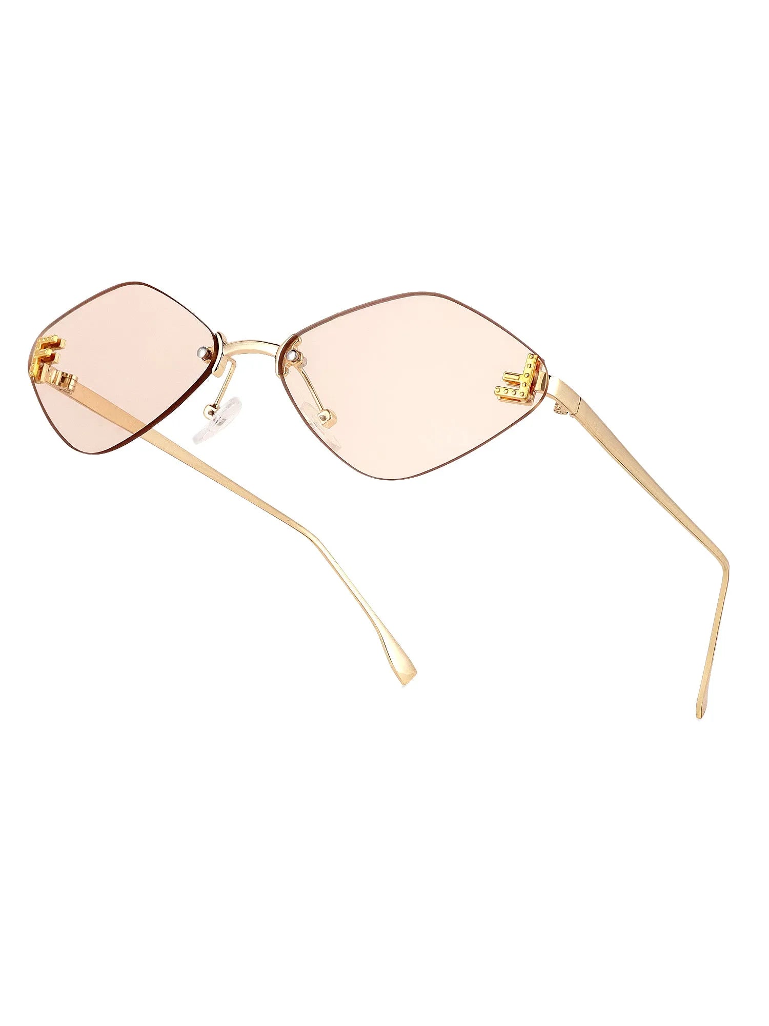 Xelora | Light Yellow Small Rim Less Diamond Sunglasses for Women [UV-protected]